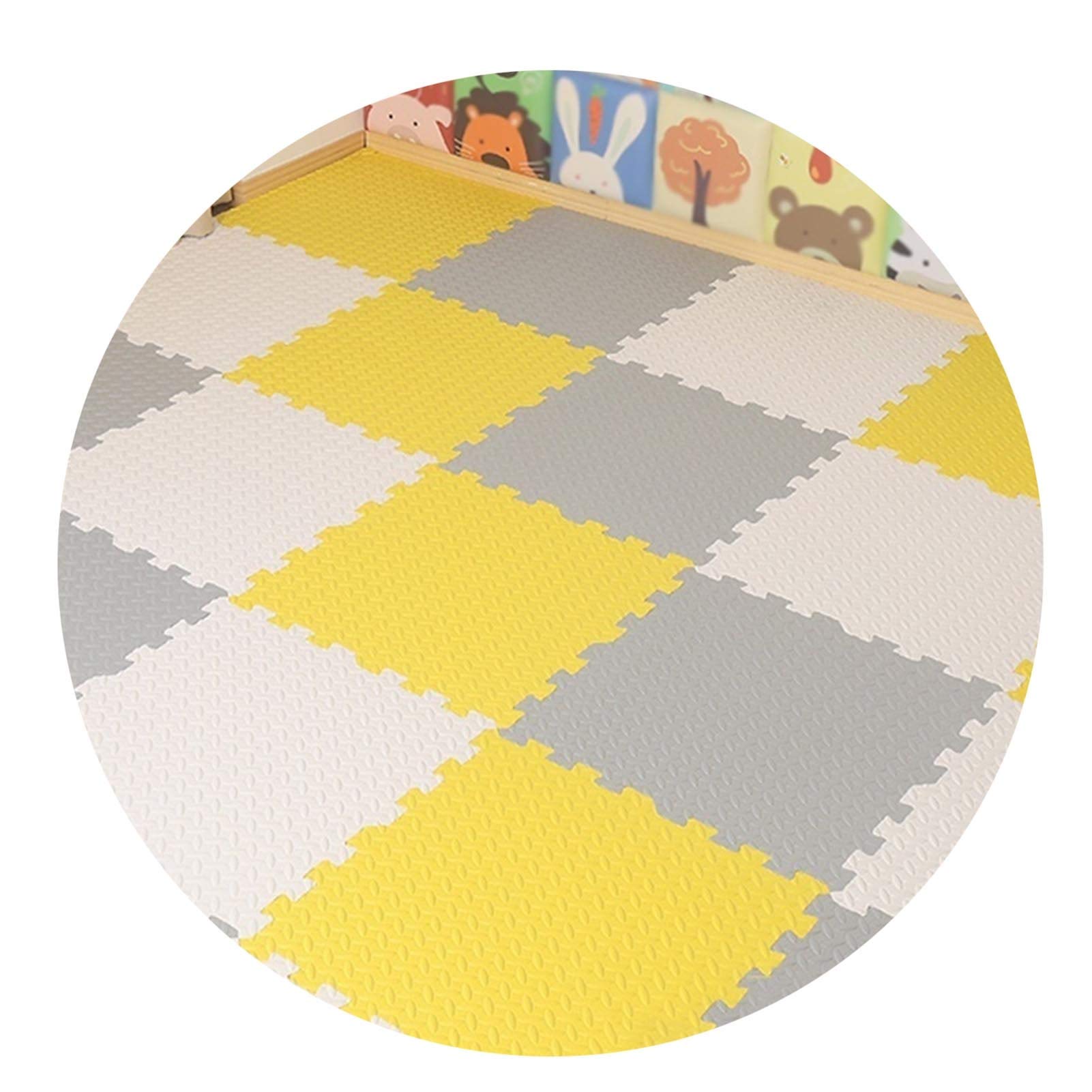 Non-Slip Interlocking Foam Puzzle Mat - Waterproof, Moderate Thickness (1.2/2.5cm), Cuttable for Kids Playroom, Yoga Studio, Bedroom & Living Room - Multiple Colors - Safe Flooring for Toddlers, Home Gym & Nursery