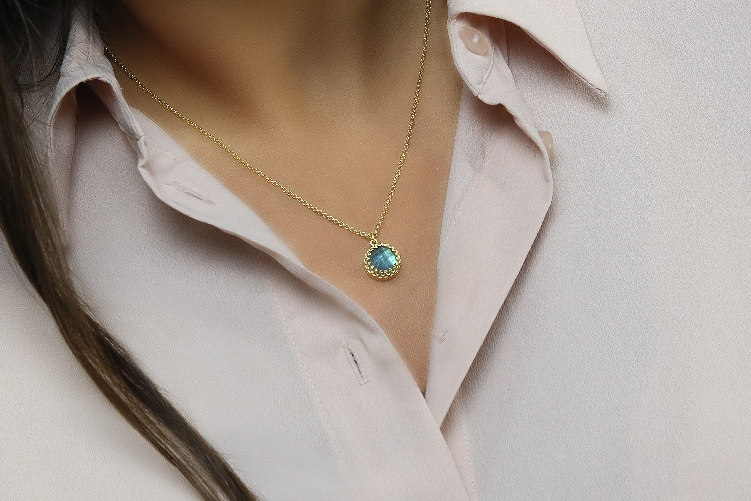 Blue Labradorite Necklace for Women - Unique Gemstone Jewelry Gift for Birthday & Wedding - Boho Style
