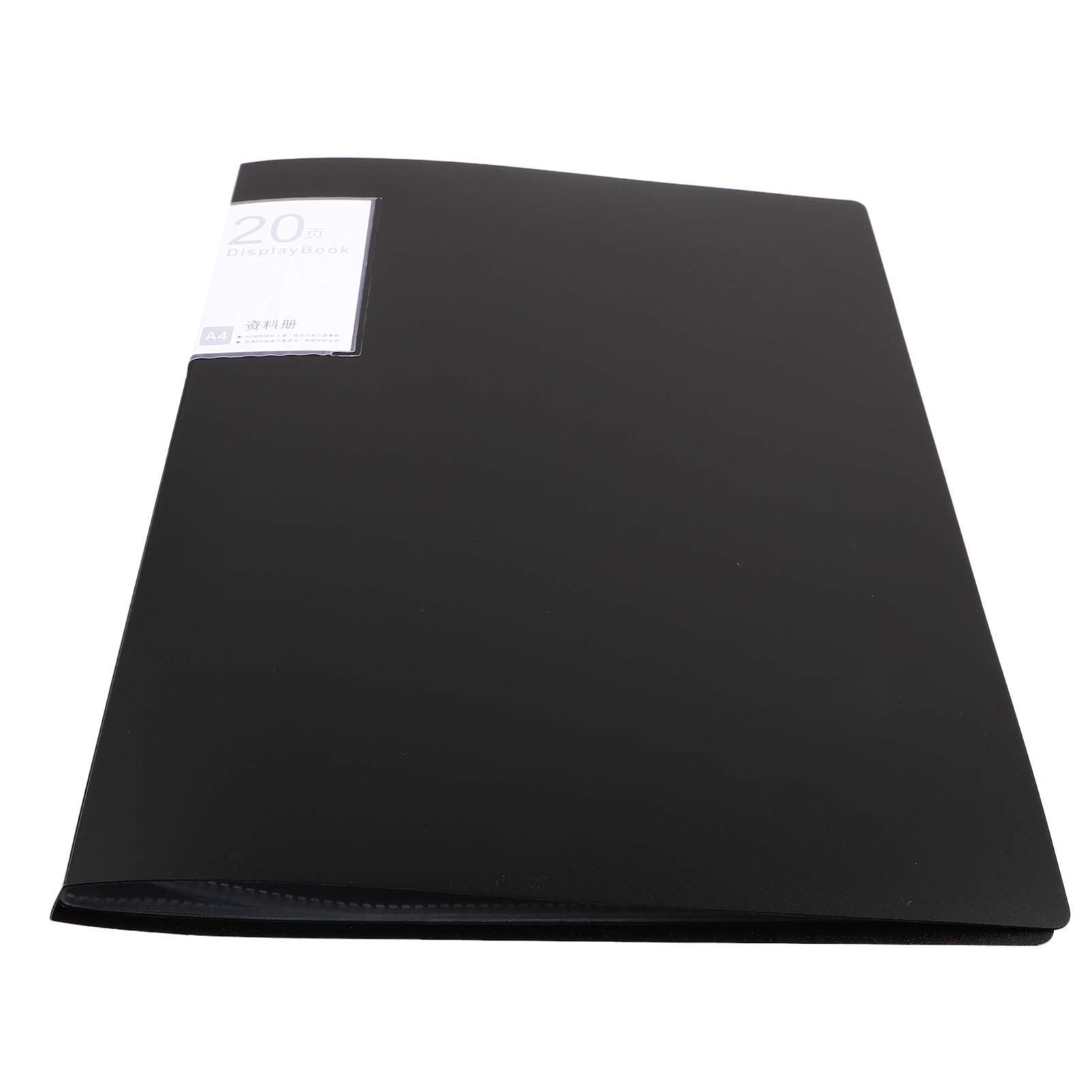 NUOBESTY A4 Plastic Presentation Book - 20 Pages Black File Folder for Office & School - Document Organizer for Reports, Projects, and Presentations - Perfect for Business Meetings, Classroom Assignments, and Home Office Organization