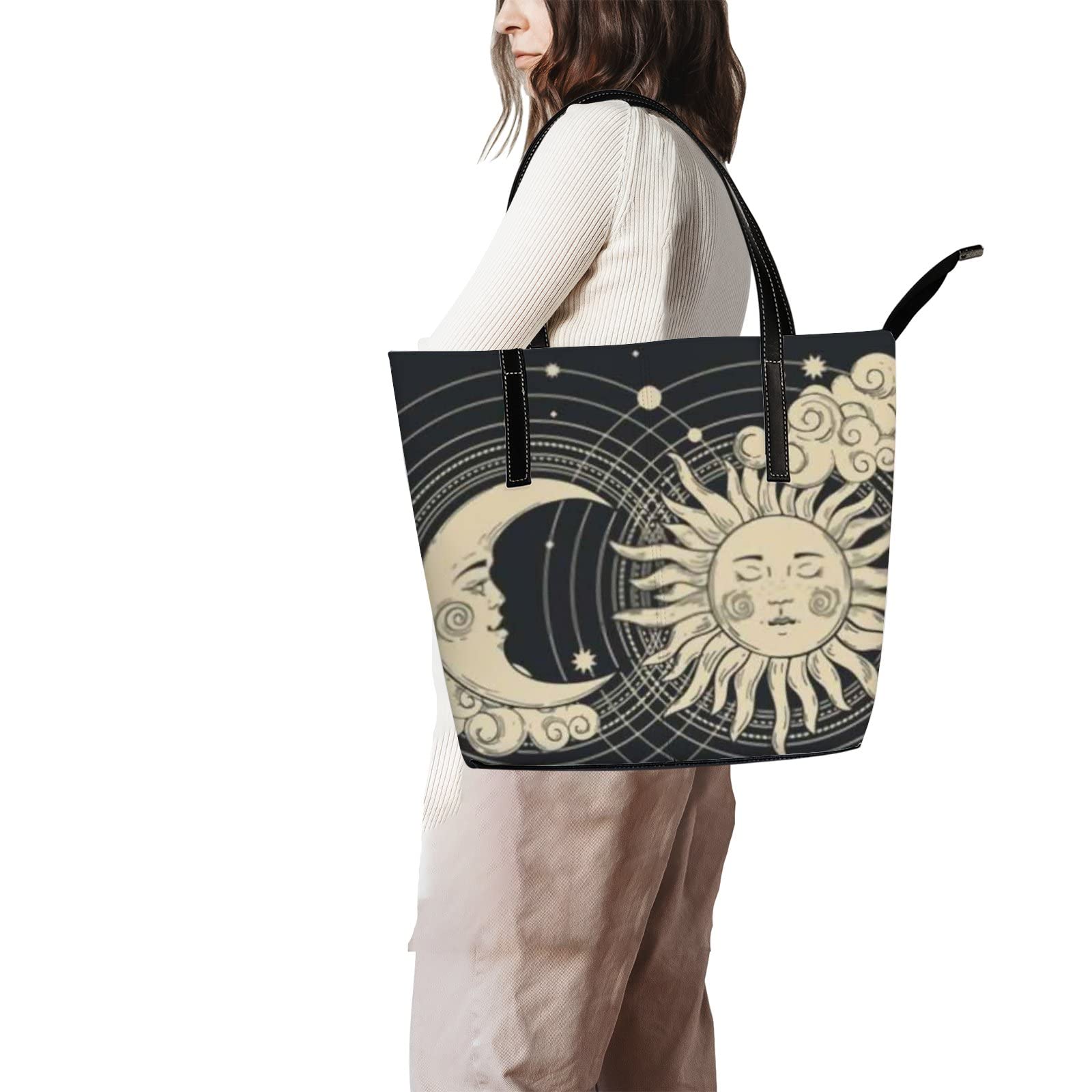 Premium Leather Tote Bag for Women - Stylish Crossbody Handbag with Zipper | Work, Travel & Everyday Use | Coach-Inspired Designer Tote