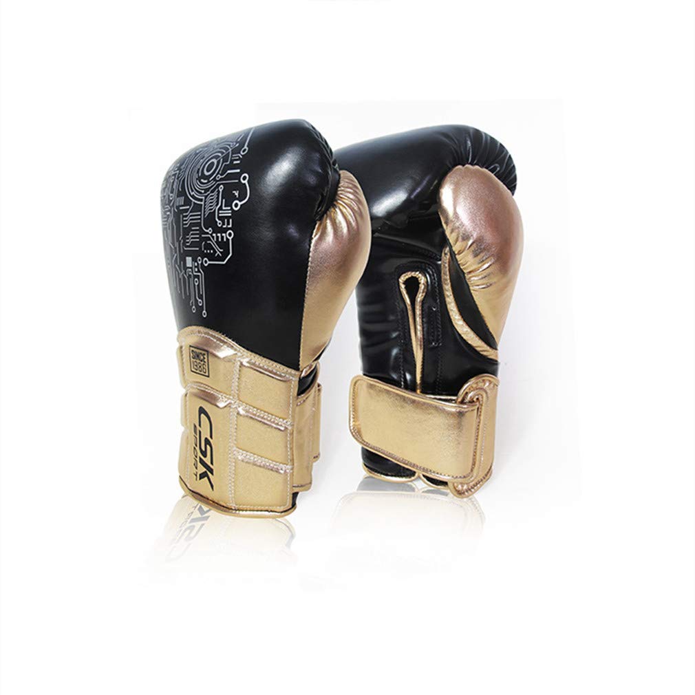 Premium 12Oz Boxing Gloves for Men & Women - Professional Muay Thai, MMA & Sparring Training Gloves - PU Leather Punching Bag Gloves (Black) - Ideal for Kickboxing, Fitness Workouts & Combat Sports Training