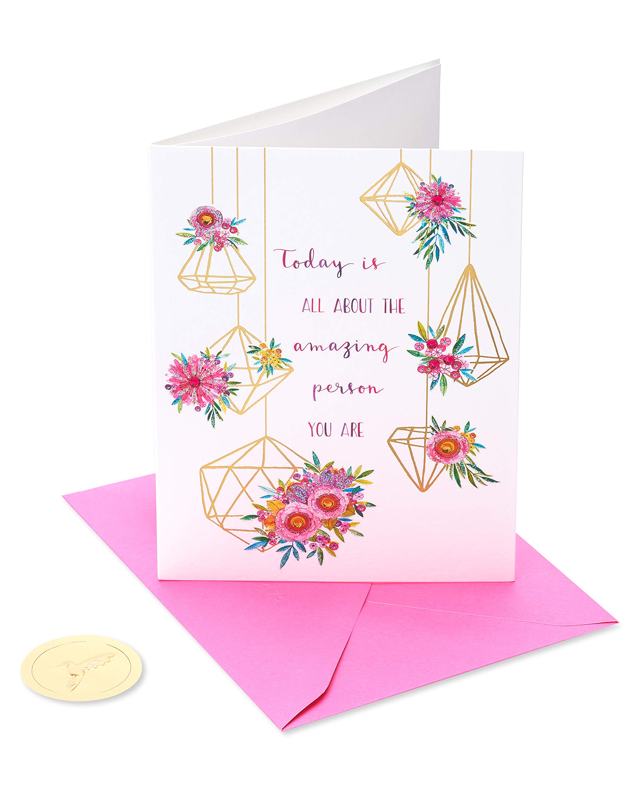 Beautiful Papyrus Birthday Card with Terrarium Design - Perfect for Greetings, Gifts & Special Occasions