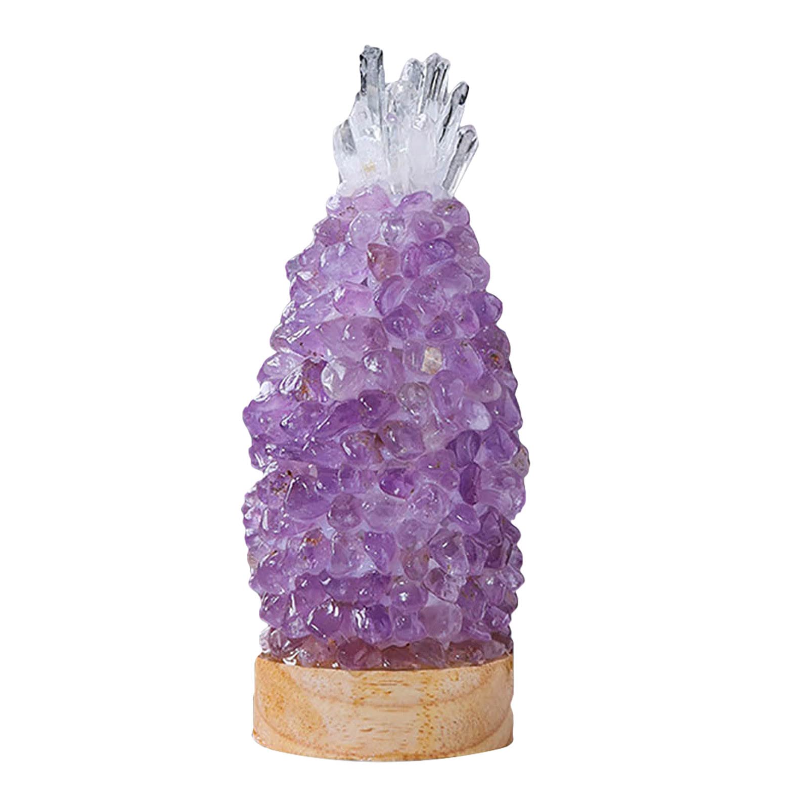 Purple LED Crystal Pineapple Night Light - Energy-Efficient Decorative Lamp for Bedroom, Kids Room & Nursery | Perfect for Reading, Bedtime Stories, Cozy Atmosphere & Unique Gifts