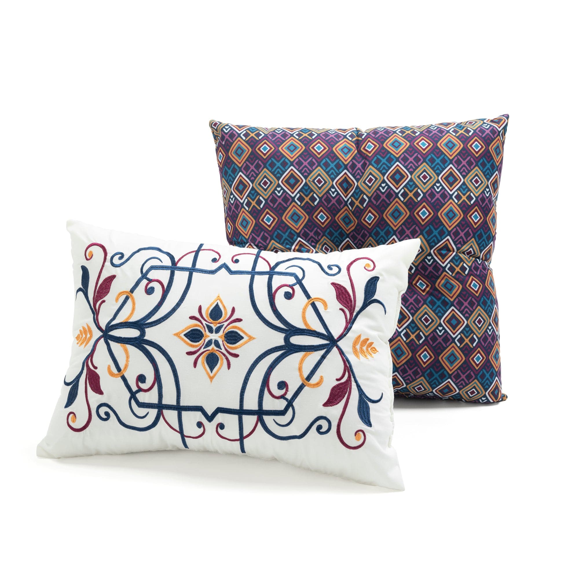 Boho Stripe 7-Piece Comforter Set Queen Size - Soft Cotton Bedding Set with Pillow Shams & Decorative Pillow Covers - Perfect for Bohemian Style Bedroom Decor & Guest Room Makeover