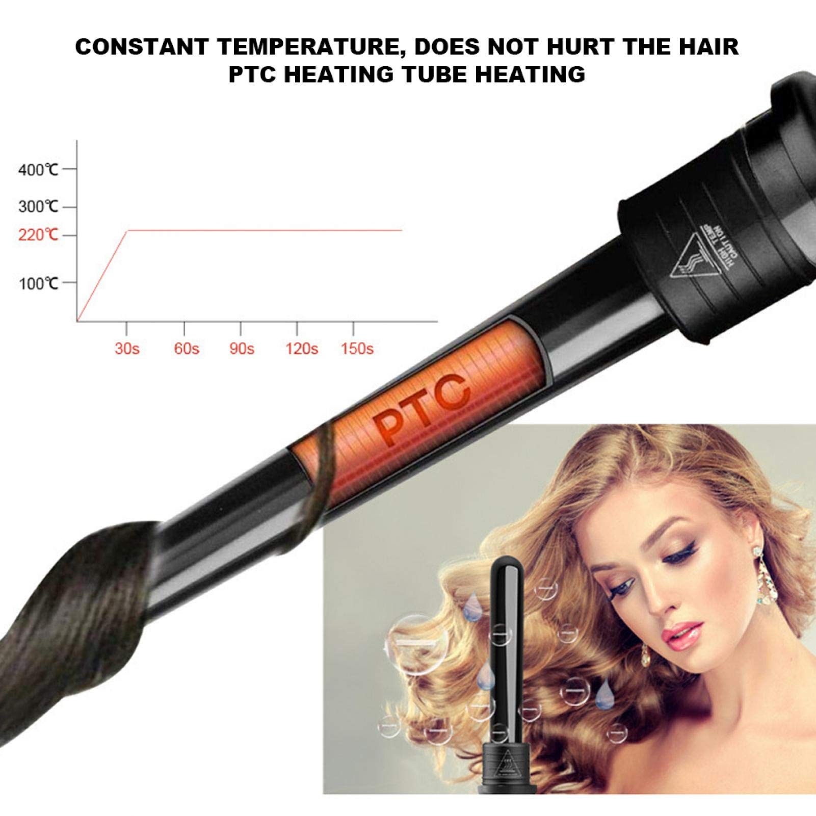 Adjustable Temperature Electric Hair Curler - Fast Heating Multi-Functional Styling Wand for Wavy & Curly Hair - Perfect for Home, Salon & Travel Use