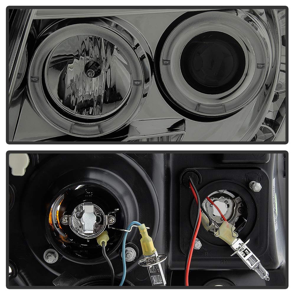 ACANII LED DRL Halo Ring Smoked Lens Projector Headlights for 2005-2011 Toyota Tacoma - Pair (Driver & Passenger Side) - Upgrade Your Truck's Style & Visibility for Night Driving & Off-Road Adventures