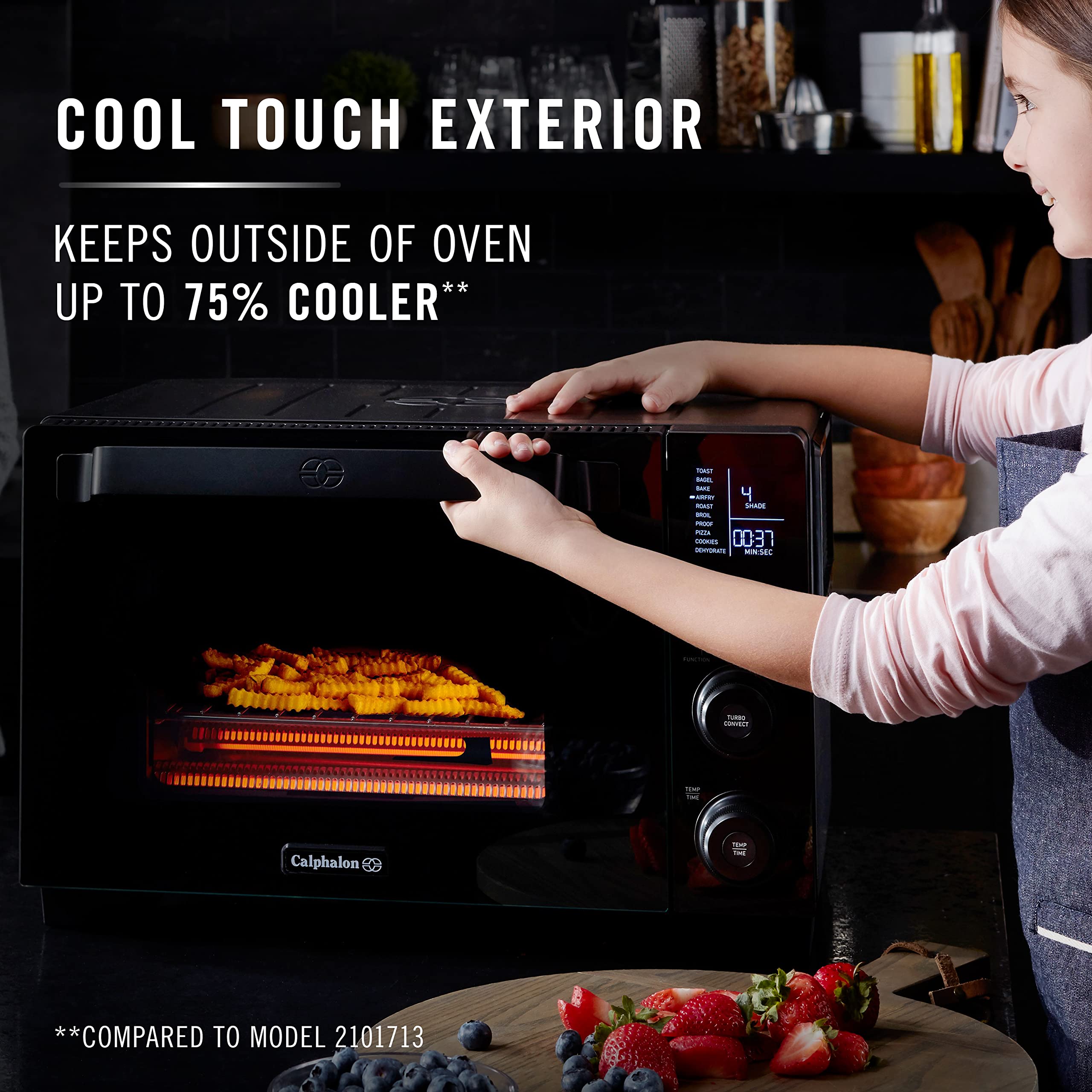 Calphalon 11-in-1 Air Fryer Toaster Oven Combo - 26.4 QT Large Capacity Countertop Convection Oven with Cool Touch Exterior - Fits 12