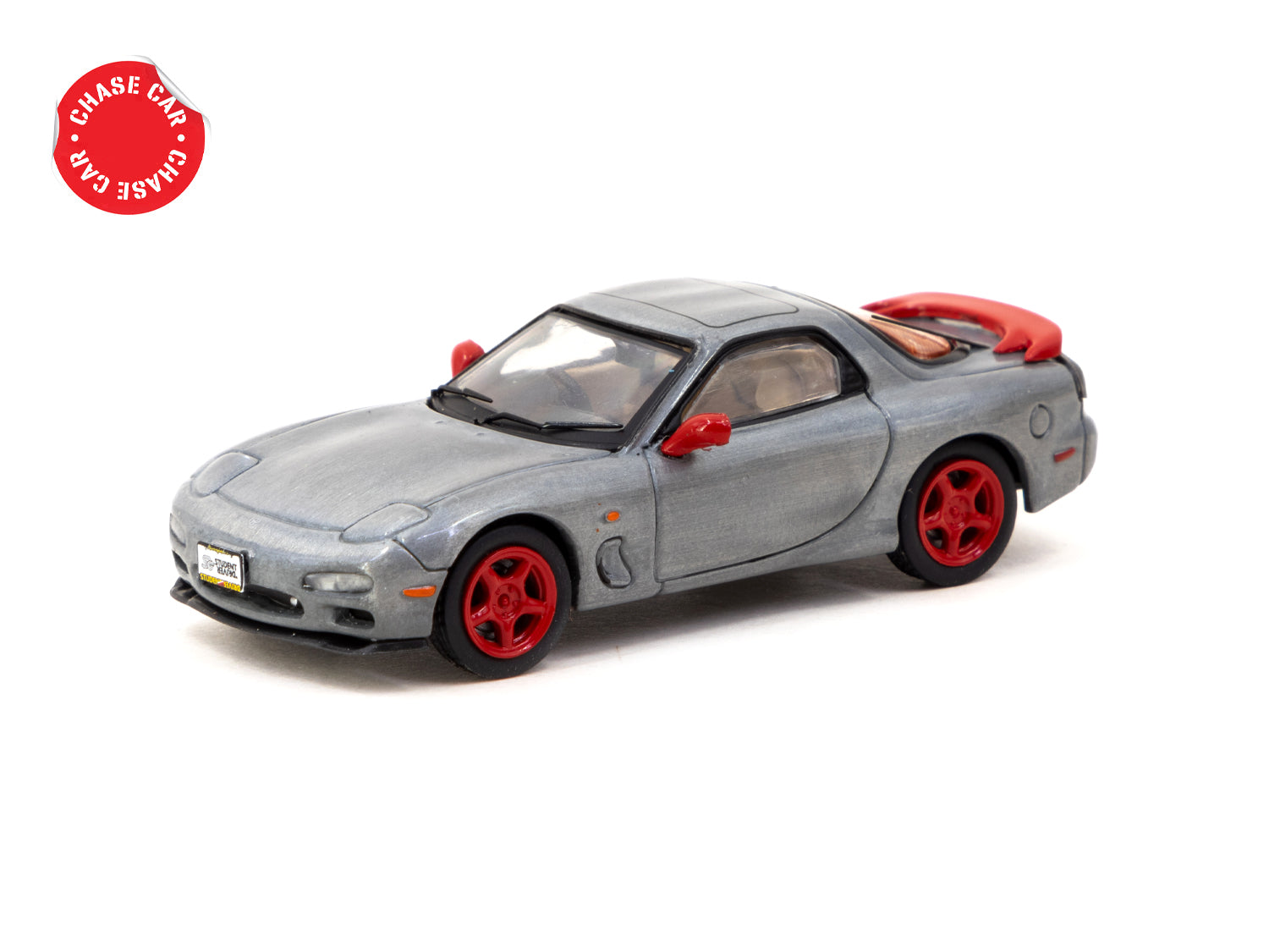 1/64 Scale Mazda RX-7 FD3S Red Diecast Model Car - J Collection x Tarmac Works x Student Driver COLLAB64 - Perfect for Collectors, Display & Racing Scenes