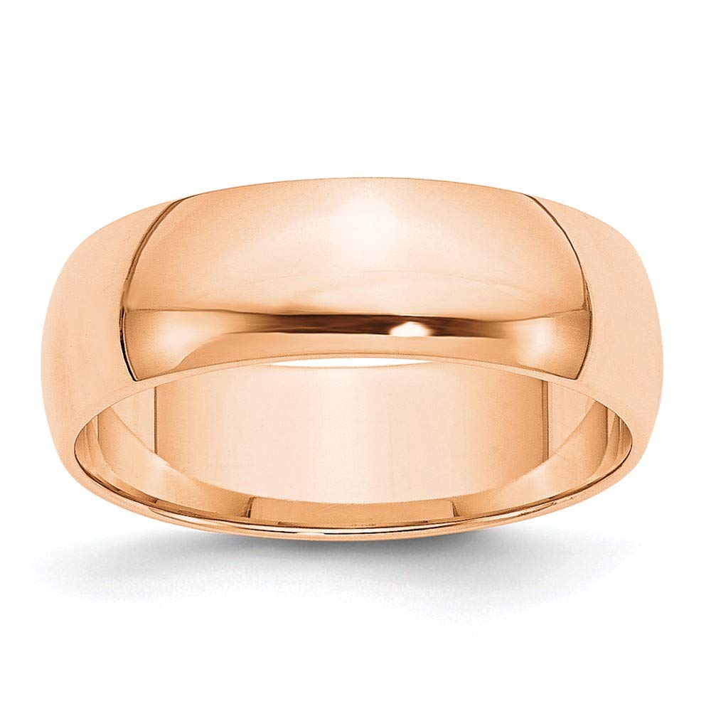 10K Rose Gold 6mm Lightweight Half Round Band Ring - Dainty Stackable Wedding Band, Anniversary Gift for Women, Perfect for Everyday Wear & Special Occasions