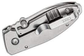 CRKT 2491 Squid Folding Pocket Knife - Stonewash Stainless Steel Blade & Handle - EDC, Camping, Hiking, Survival Gear