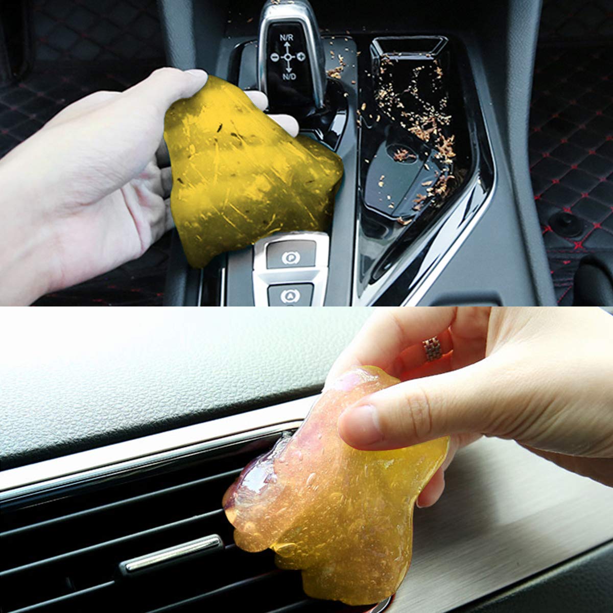 Universal Moly Magnolia Cleaning Gel - Car Interior Detailing Putty for Vents, Keyboards, PC, Laptops & Cameras | Multi-Purpose Dust Removal Gel for Home & Office (Yellow)