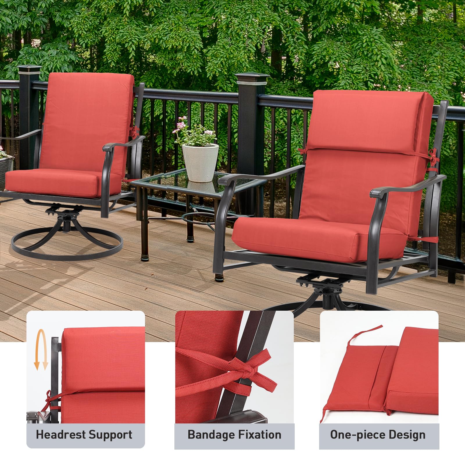 Premium Outdoor Chair Cushions Set of 4 - 45.3