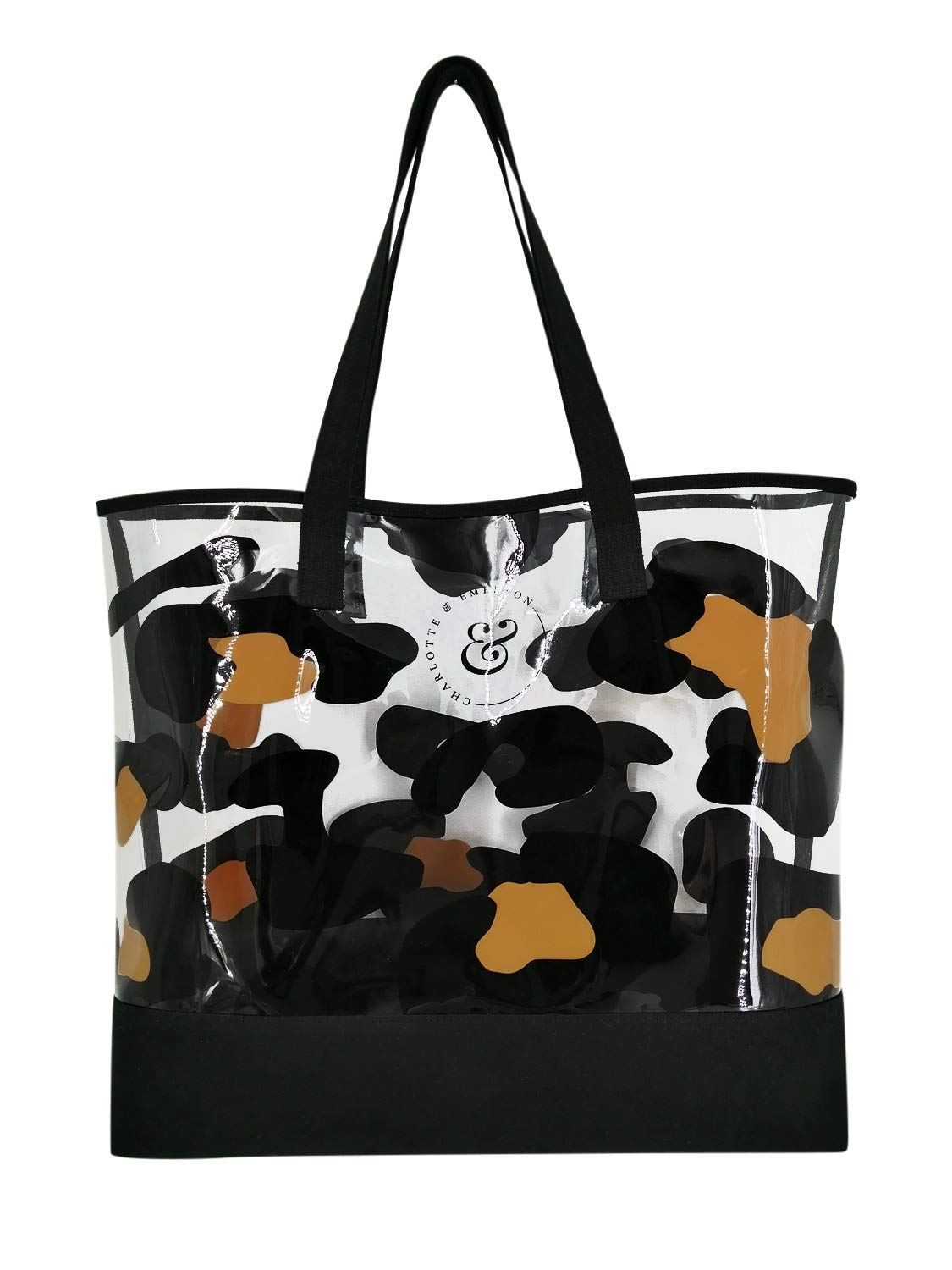 Charlotte & Emerson Stylish Leopard Print Canvas Tote Bag - Travel, Shopping & Beach Organizer for Women | Perfect for Vacation, Gym & Daily Use