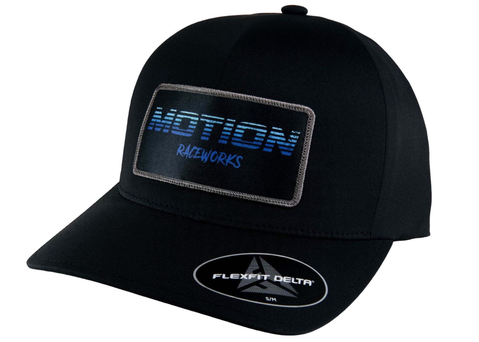 Black with Blue Fade Patch Delta Flex Fit Hat - Adjustable Baseball Cap for Men & Women - Perfect for Outdoor Sports, Casual Wear, and Sun Protection