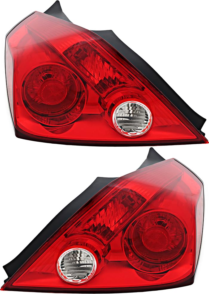 Nissan Altima Coupe Tail Lights Lamps Set - Driver & Passenger Side - Compatible with 2008 2009 2010 2011 2012 2013 Models - Perfect for Night Driving & Car Customization