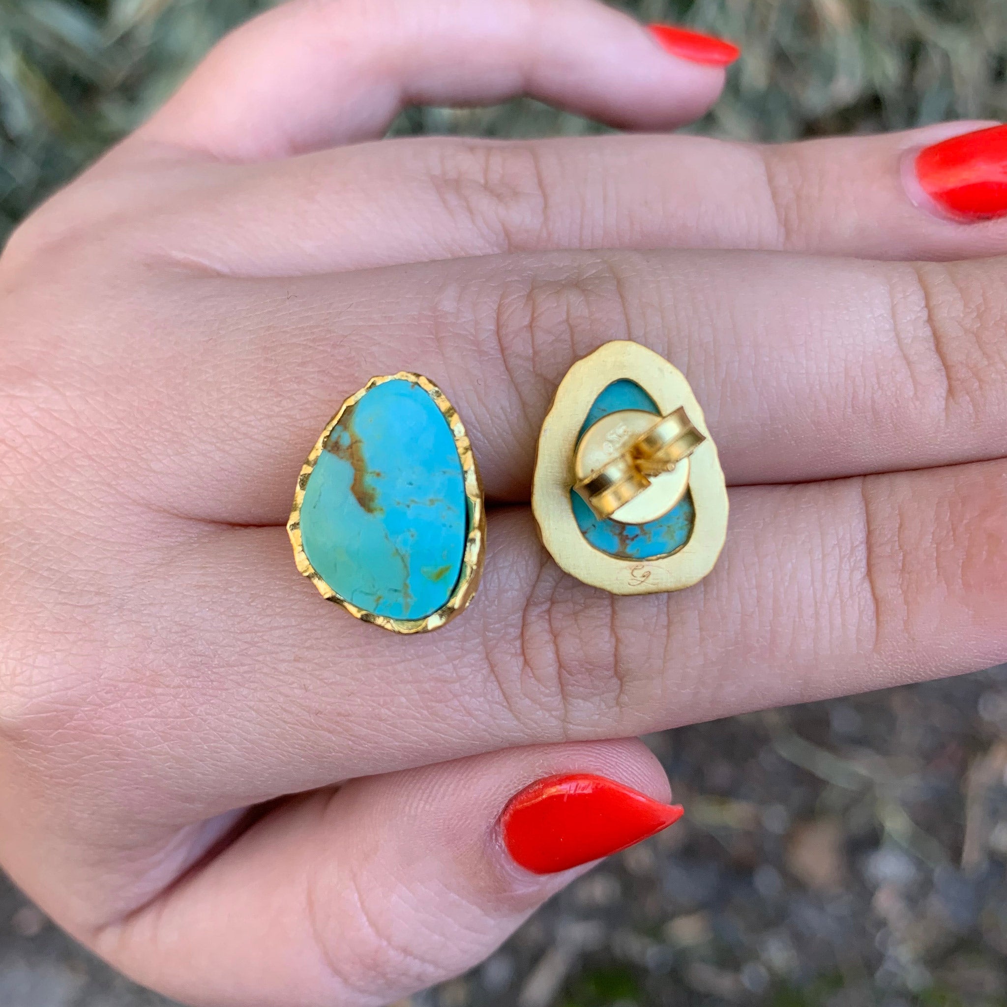 Turquoise Stud Earrings for Women – Dainty Gemstone Jewelry for Everyday Wear & Special Occasions