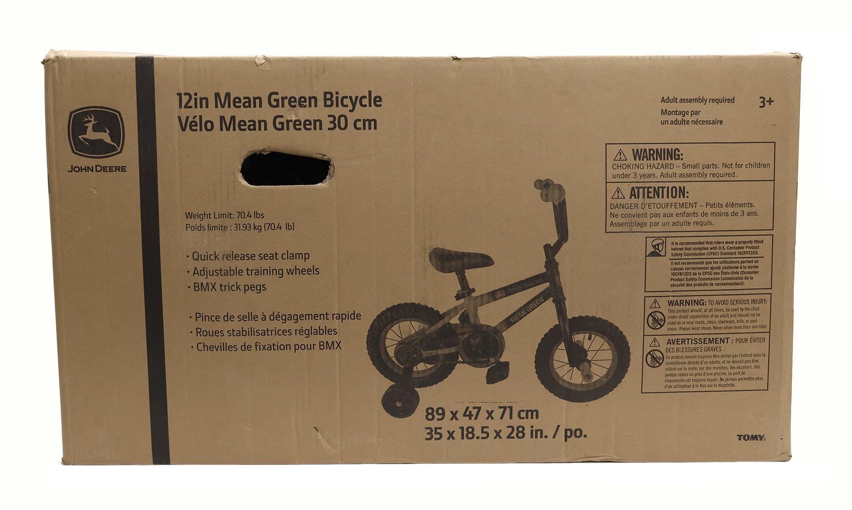 **John Deere Kids Bike for Boys & Girls Ages 2-7 Years - 12, 16, 20 Inch Wheels with Removable Training Wheels - Perfect for Outdoor Play, Backyard Riding & Learning to Bike**