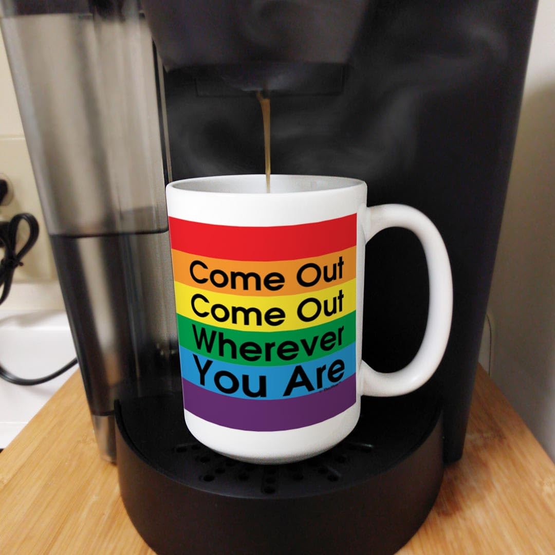 Rainbow Pride Coffee Mugs 2-Pack - 15oz Colorful Tea Cups for LGBTQ+ Gifts - Perfect for Coming Out Celebrations, Pride Month & Daily Coffee/Tea Use