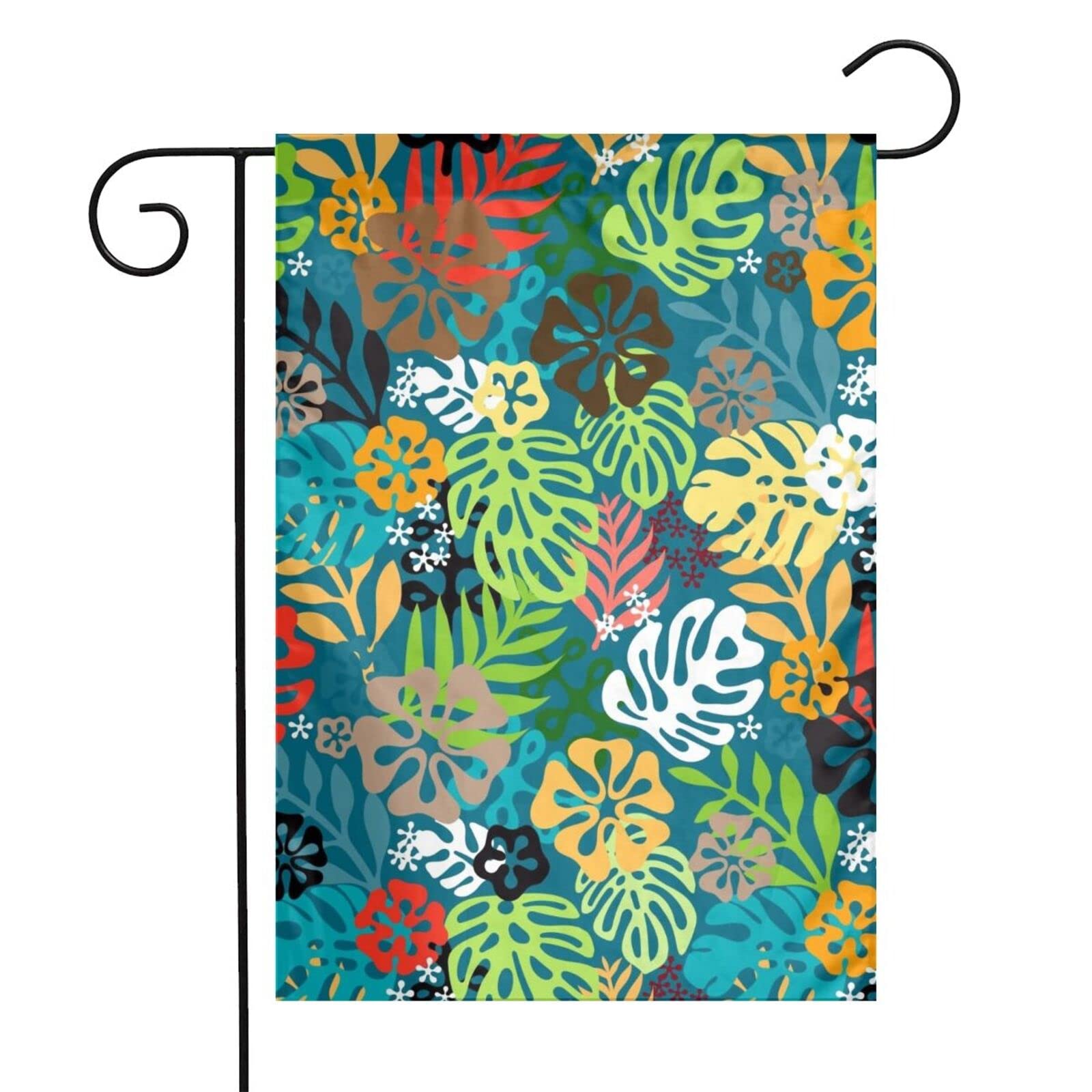 St. Patrick's Day Garden Flag 12x18 Inches - Double Sided Tropical Floral Design with Palm & Banana Leaves - Spring Summer Holiday Decor for Farmhouse, Yard, Porch & Outdoor Spaces - Perfect for St. Patrick's Celebrations & Tropical Themed Parties
