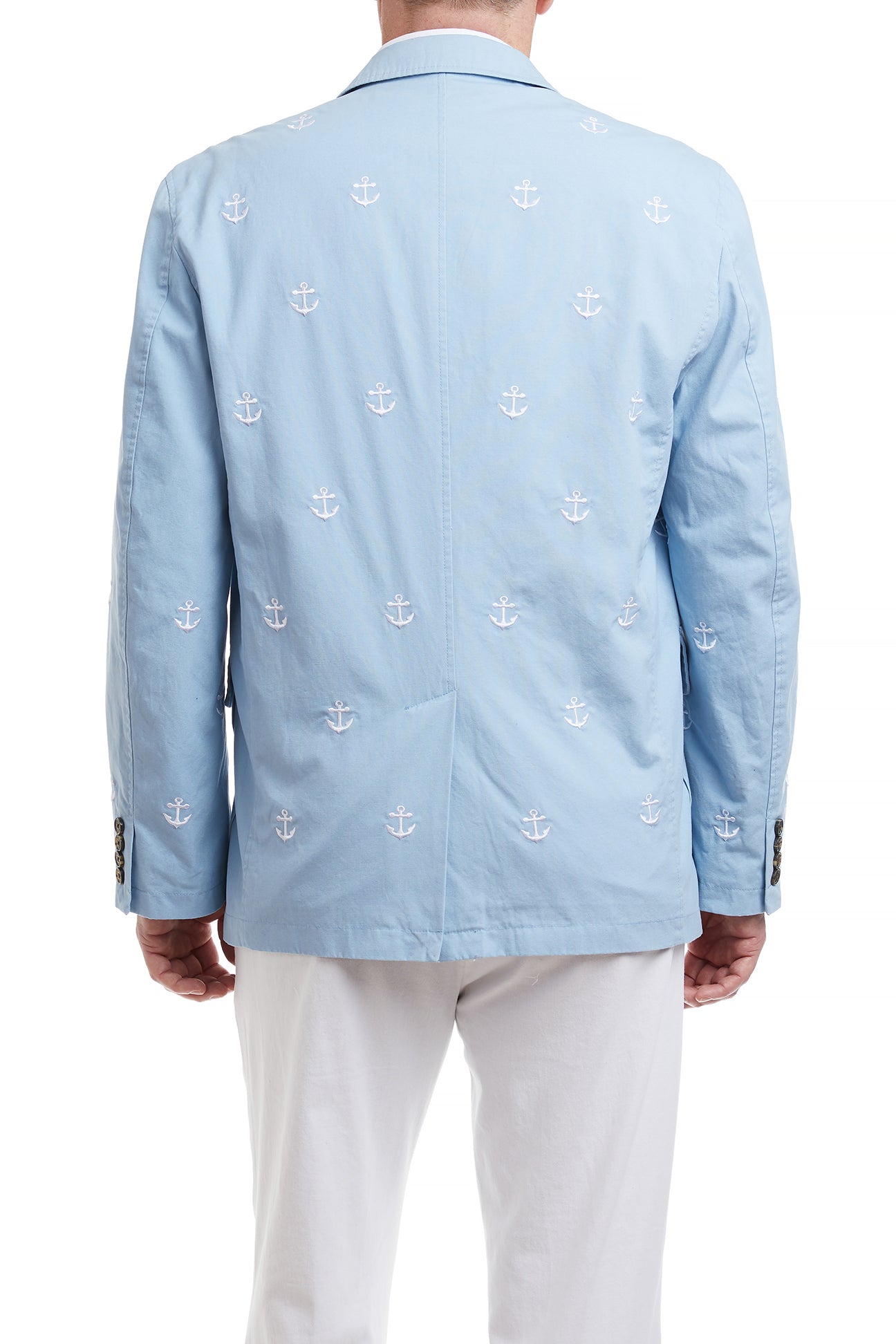 Spinnaker Blazer Blue Grotto with Anchors - Lightweight Nautical Style Jacket for Men | Perfect for Sailing, Yachting & Summer Outdoor Events