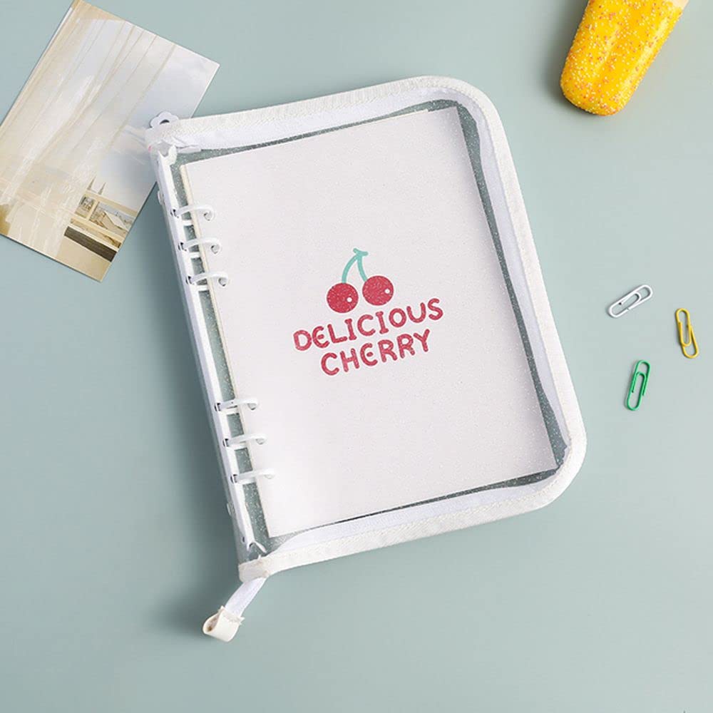 DIY A5/A6 Zipper Binder Notebook - Photo Album & Organizer for School Supplies (A6 White) - Perfect for Journaling & Collecting