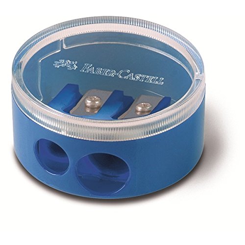 Faber-Castell Premium Pencil Sharpener - Black, Blue, Red (185418) - Perfect for School, Office & Art Supplies