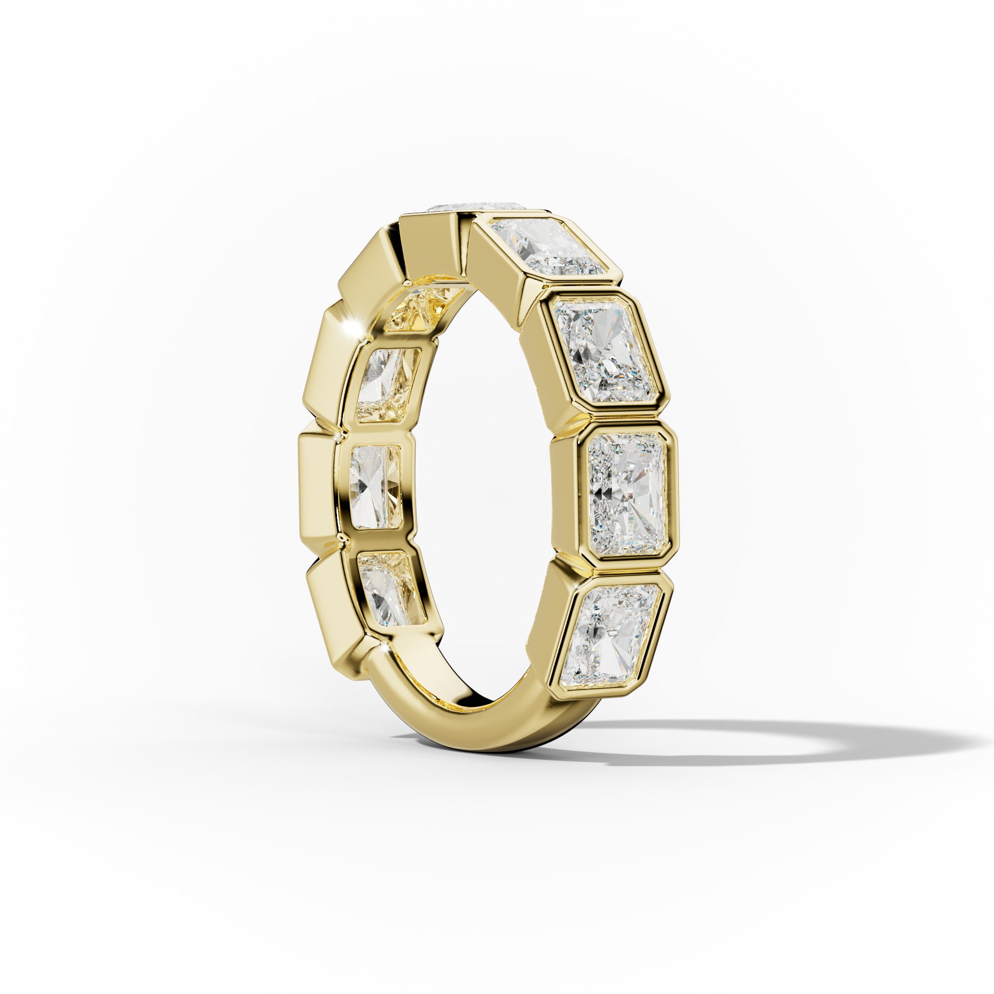 3.0 Carat East West Radiant Cut Bezel Set Diamond Anniversary Band - Elegant Wedding Ring for Women, Durable 14K Gold/Platinum, Perfect for Proposals, Anniversaries & Special Occasions