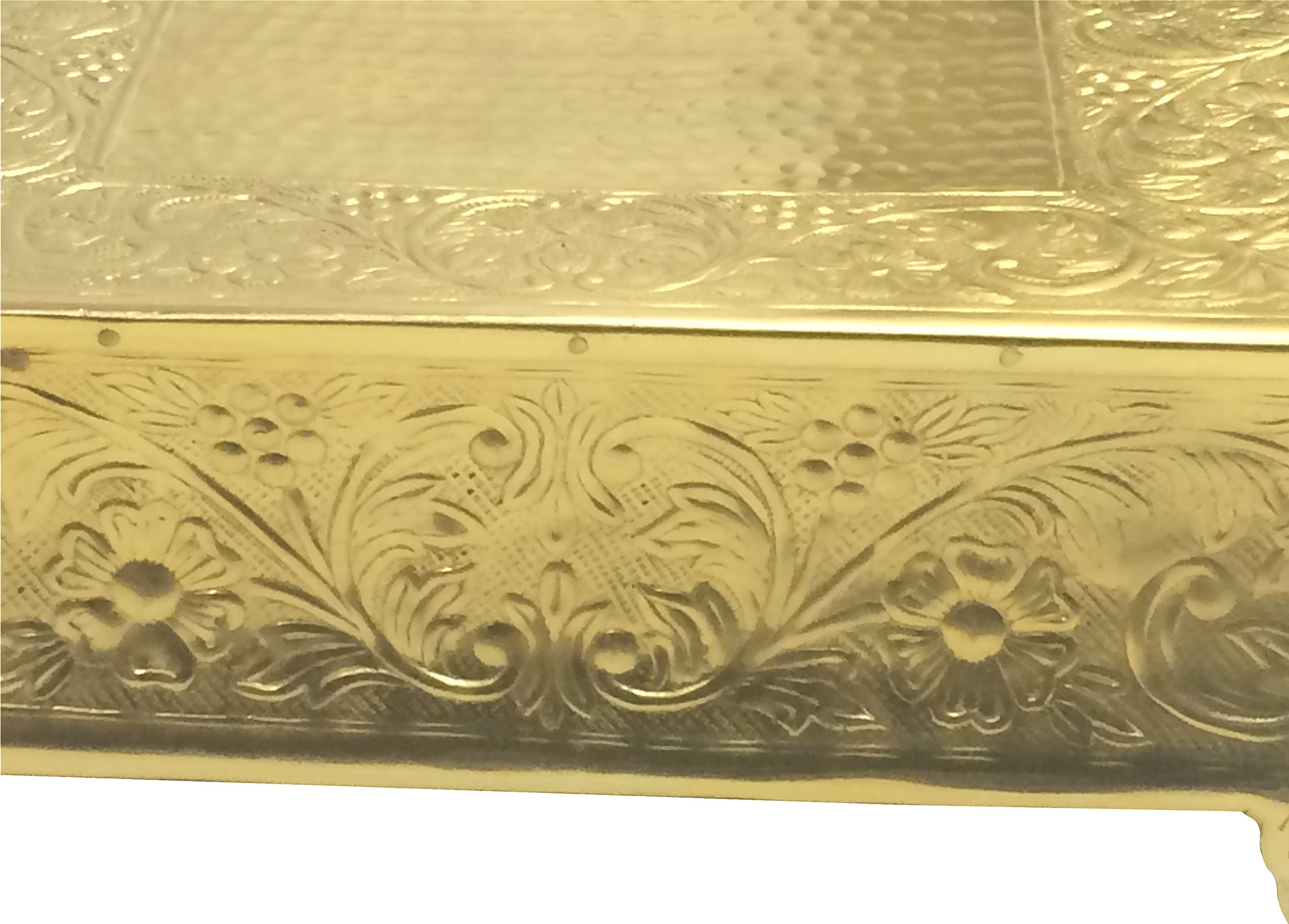 GiftBay 18 Inch Square Gold Wedding Cake Stand - Handcrafted Embossed Tiered Dessert Display for Wedding, Anniversary & Party Decor | Elegant Durable Cake Pedestal for Special Occasions
