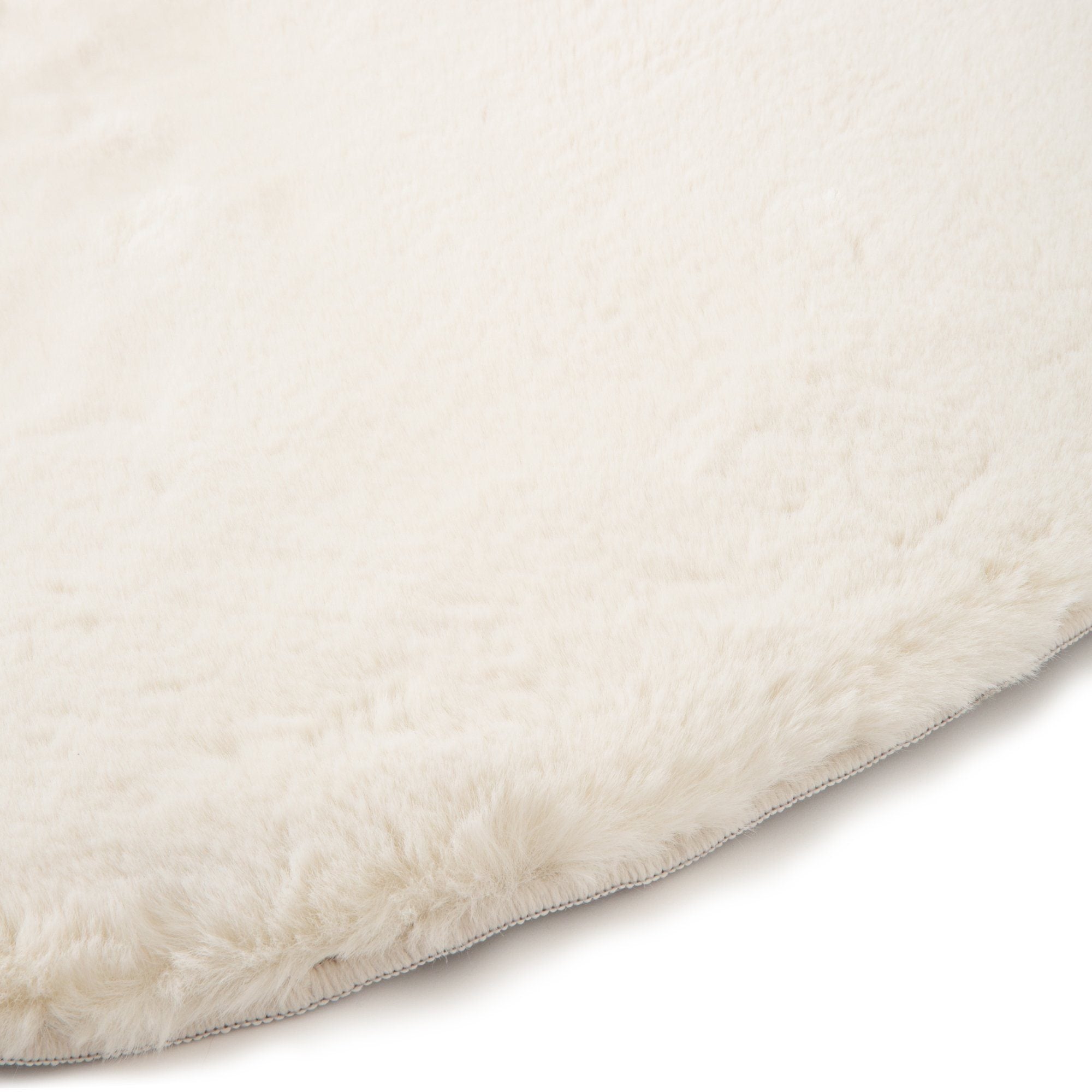 Premium Mitis Round Rug 2'x2' (150cm) Ivory - Soft Modern Area Rug for Living Room, Bedroom & Nursery Decor