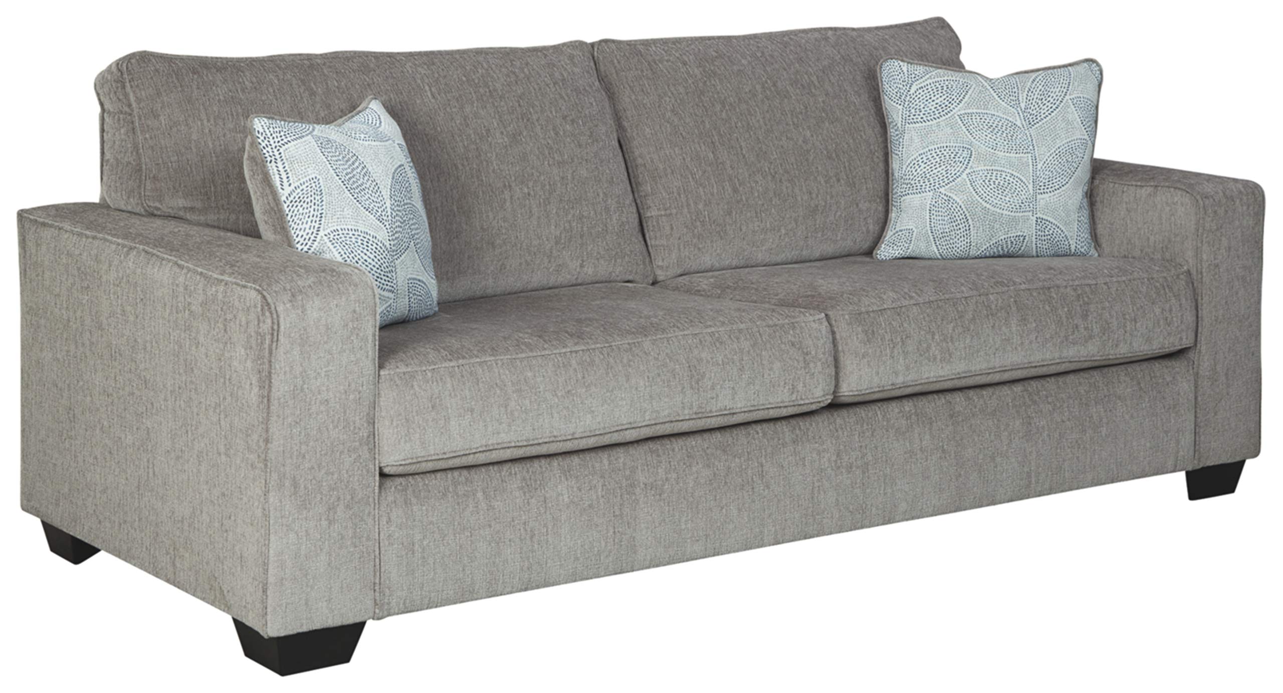 Signature Design by Ashley Altari Modern Sofa with 2 Accent Pillows, Light Gray - Contemporary Living Room Furniture for Small Spaces & Apartments