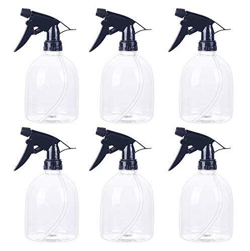 6 Pack 16.5oz Clear Plastic Spray Bottles with Adjustable Nozzle - Durable Empty Spray Bottles for Plants, Hair Styling, Kitchen Cleaning, Alcohol Disinfection & Pet Care - Perfect for Home, Salon & Garden Use