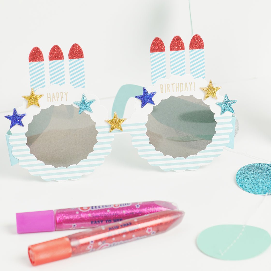 Amos Glitter Glue Set - 5 Pack with Confetti Colors for DIY Crafts, Scrapbooking & Kids Art Projects | Washable & Non-Toxic Glue for School & Home Decor