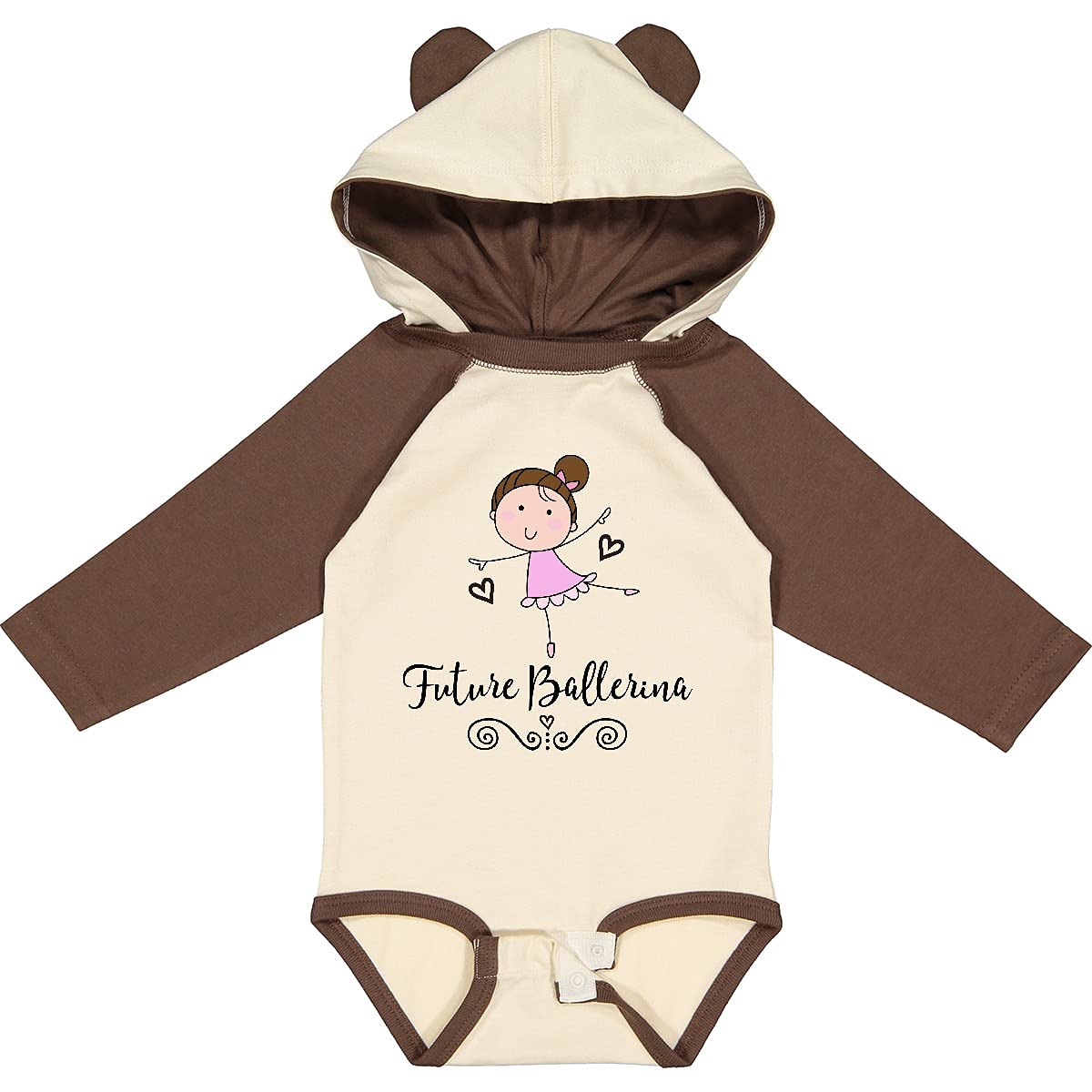 Inktastic Future Ballerina Girls Dance Long Sleeve Creeper - Cute Ballet-Themed Shirt for Toddlers & Kids - Perfect for Dance Classes, Recitals & Playdates