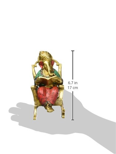 3D Moving Ganesh Statue Reading OM - Swastic Ramayan, Bronze Hindu God Statue for Home Decor | Indoor & Outdoor Garden Decorations | Spiritual Collectible Gift for Diwali, Housewarming & Easter Celebrations
