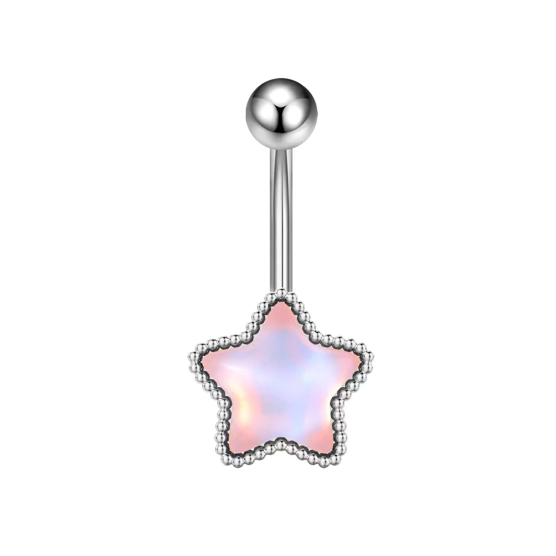 Glow in the Dark Belly Button Rings - Moon Star Design | Body Jewelry for Women | Perfect for Night Parties, Raves & Unique Fashion Looks