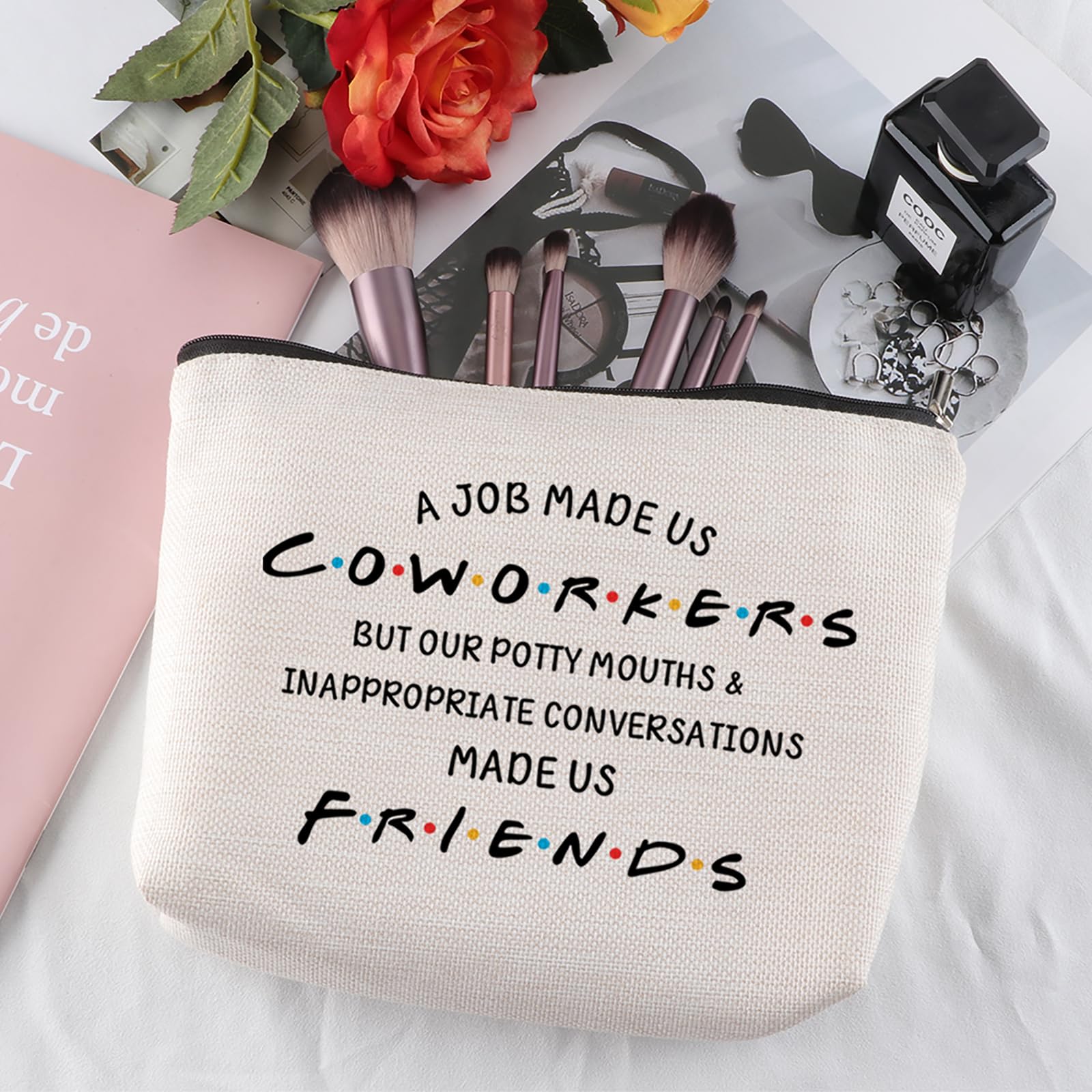 Best Coworker Farewell Gift - Travel Makeup Bag for Women | Office Going Away Present, Thank You Gift for Best Friend, Birthday Gift Idea | Perfect for Business Trips, Vacations & Daily Use