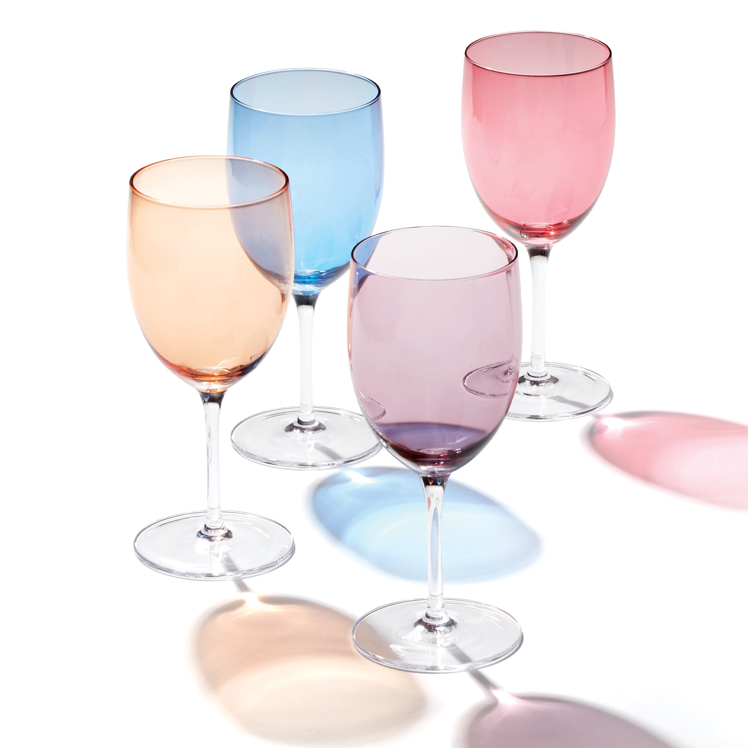 True Colors Wine Glasses Set of 4 - Elegant Stemware for Red & White Wine, Perfect for Dinner Parties, Weddings & Home Entertaining