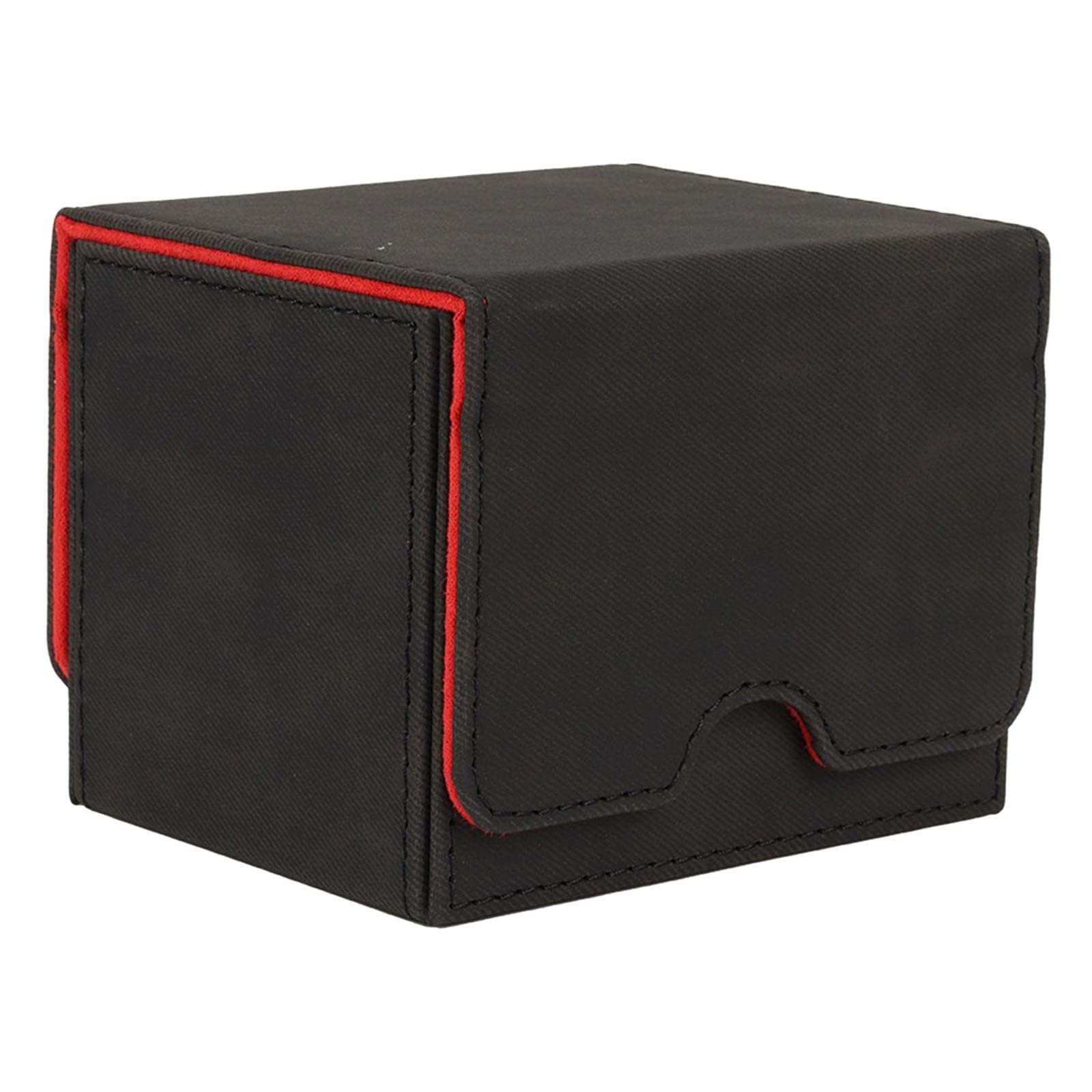 Premium MERIGLARE Trading Card Storage Case - Deck Box Holder for MTG, CCG, TCG & Sports Cards (Black/Red) | Waterproof & Durable Organizer for Magic The Gathering, Football Cards & Board Game Accessories | Perfect for Game Nights, Tournaments & Collectors