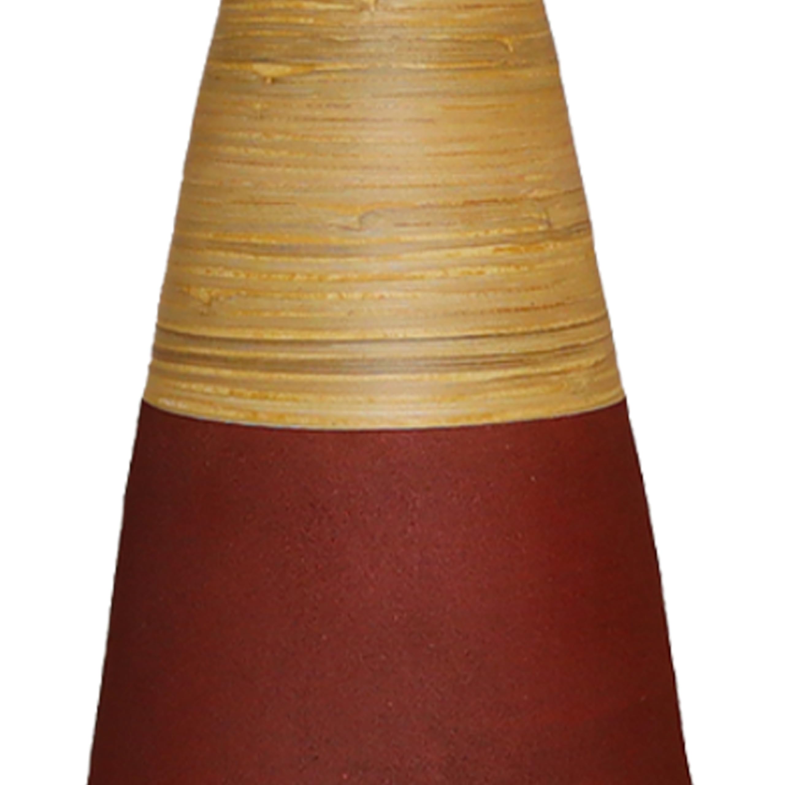 Handcrafted 31.5 Inch Tall Bamboo Floor Vase - Burgundy & Natural Finish - Sustainable Large Decorative Vase for Living Room, Dining Room, Entryway - Perfect for Home Decor, Wedding Centerpieces & Boho Style Interiors
