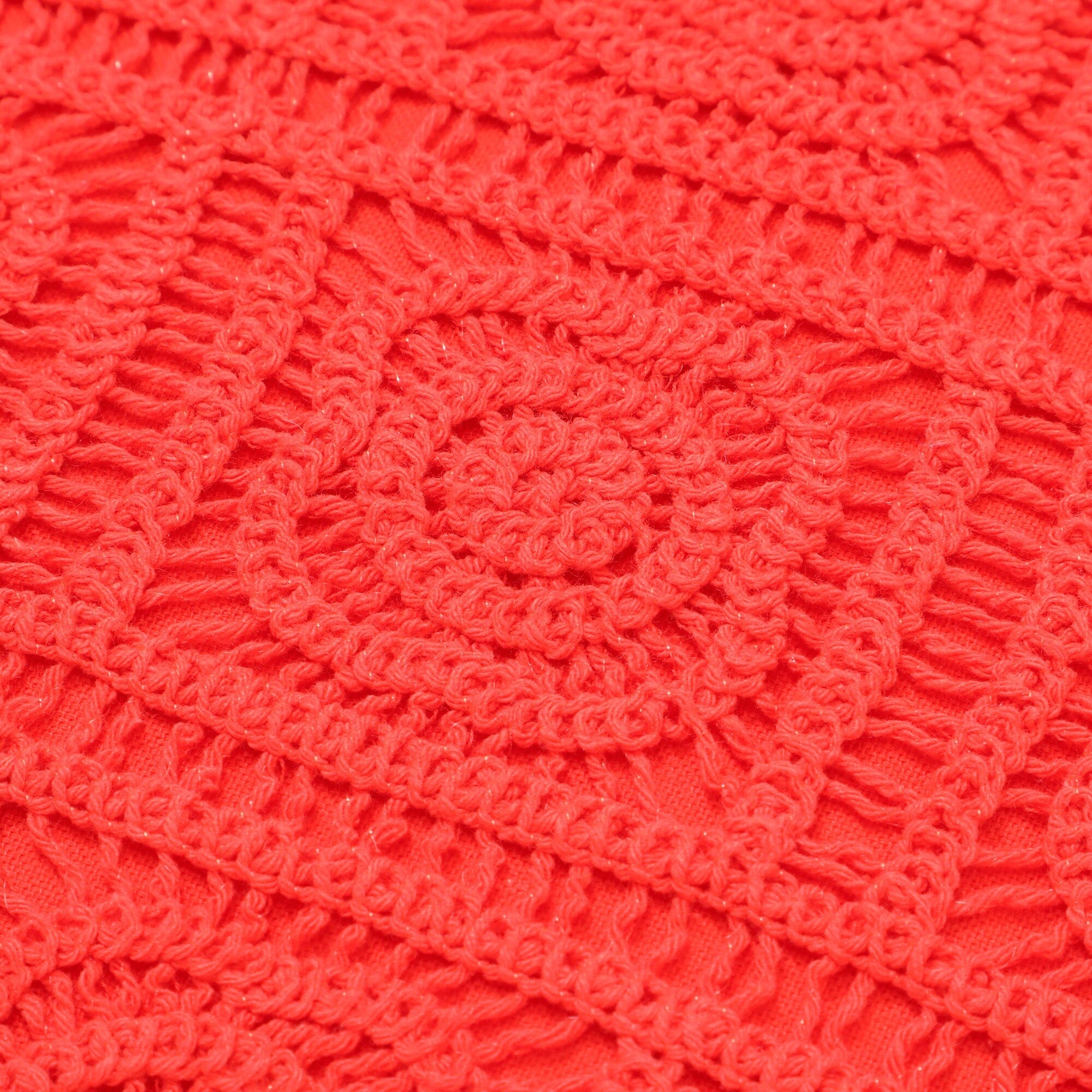 Premium Hard Crochet Cushion Cover 18x18 Inches - Orange Boho Home Decor for Sofa, Bed, Chair - Cozy Living Room & Bedroom Accent