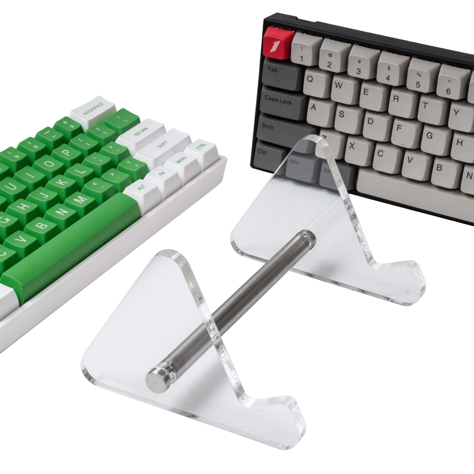 1-Tier Clear Acrylic Keyboard Display Stand - Durable Mechanical Keyboard Holder & Tablet Picture Frame Storage - Perfect for Desk Organizing, Gaming Setup, and Office Display