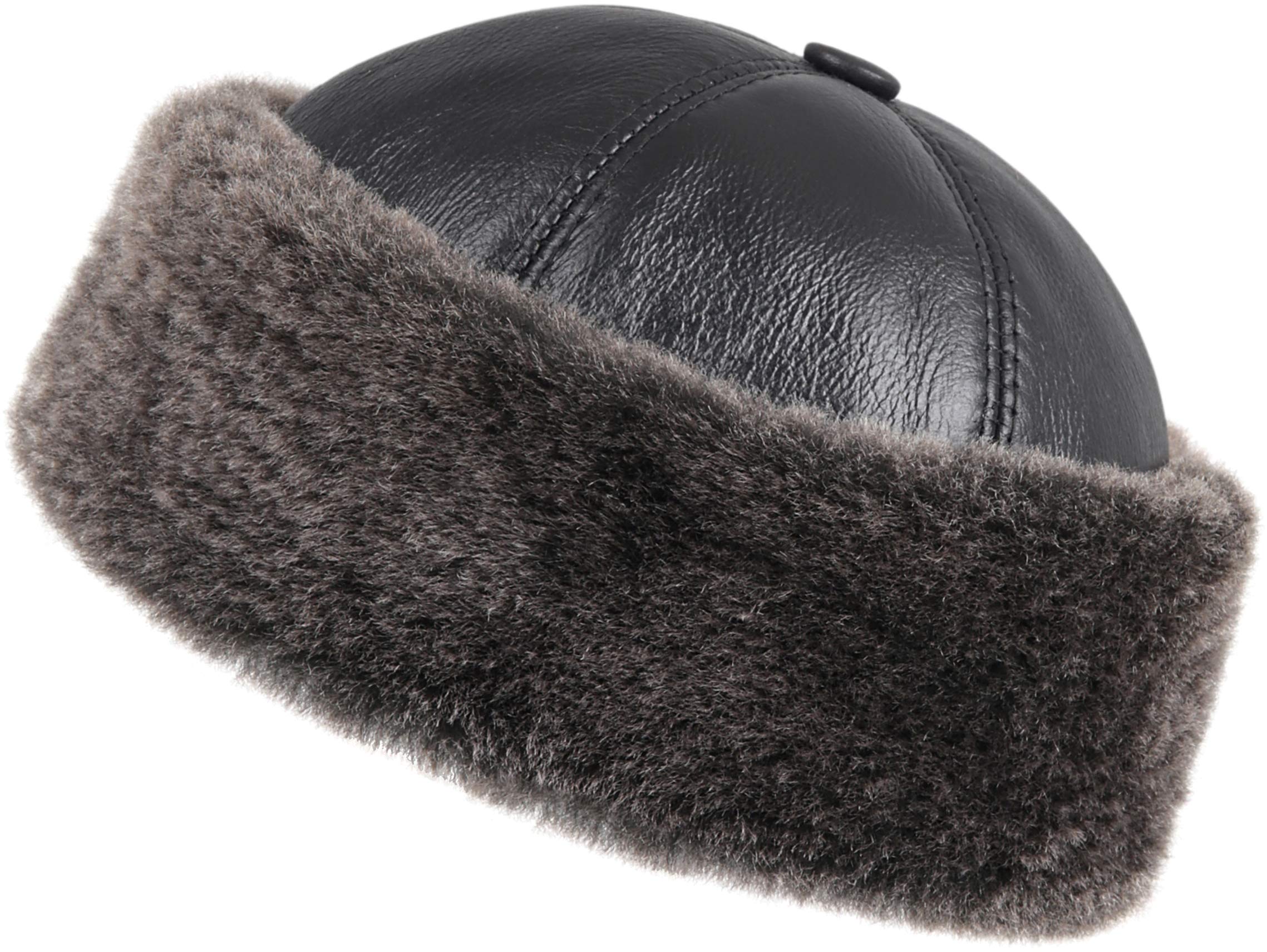 Unisex Shearling Sheepskin Winter Fur Beanie Hat - Warm & Cozy for Men & Women - Perfect for Skiing, Snowboarding & Cold Weather Activities
