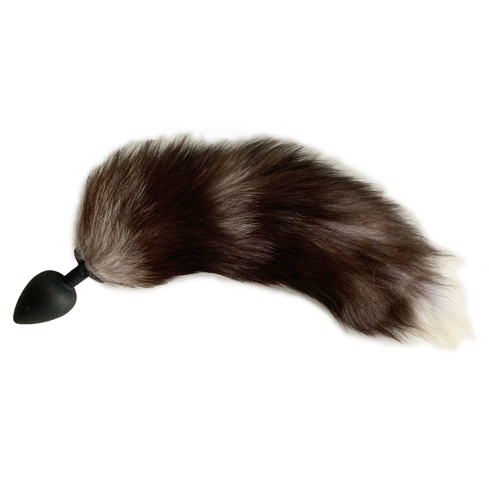 17 Inch Realistic Raccoon Tail Anal Plug - Soft Silicone Butt Plug for Women & Men - Perfect for Cosplay, Role Play, and BDSM Play