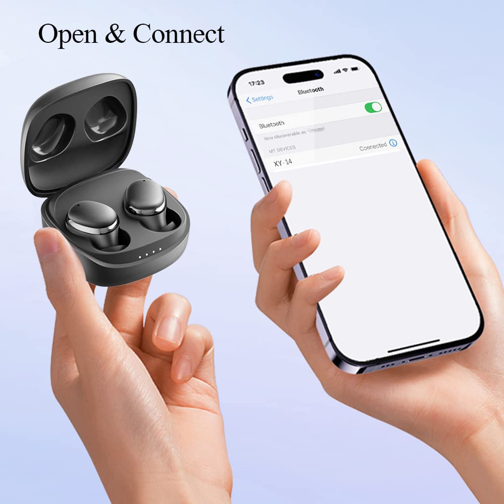 Kamon K14 Wireless Bluetooth Earbuds with Wireless Charging Case - Bluetooth 5.3, IPX7 Waterproof, Touch Control, Built-in Mic, Hi-Fi Stereo Sound - Compatible with iPhone 14/13, Samsung Galaxy - Perfect for Gym, Running & Daily Use (Black)