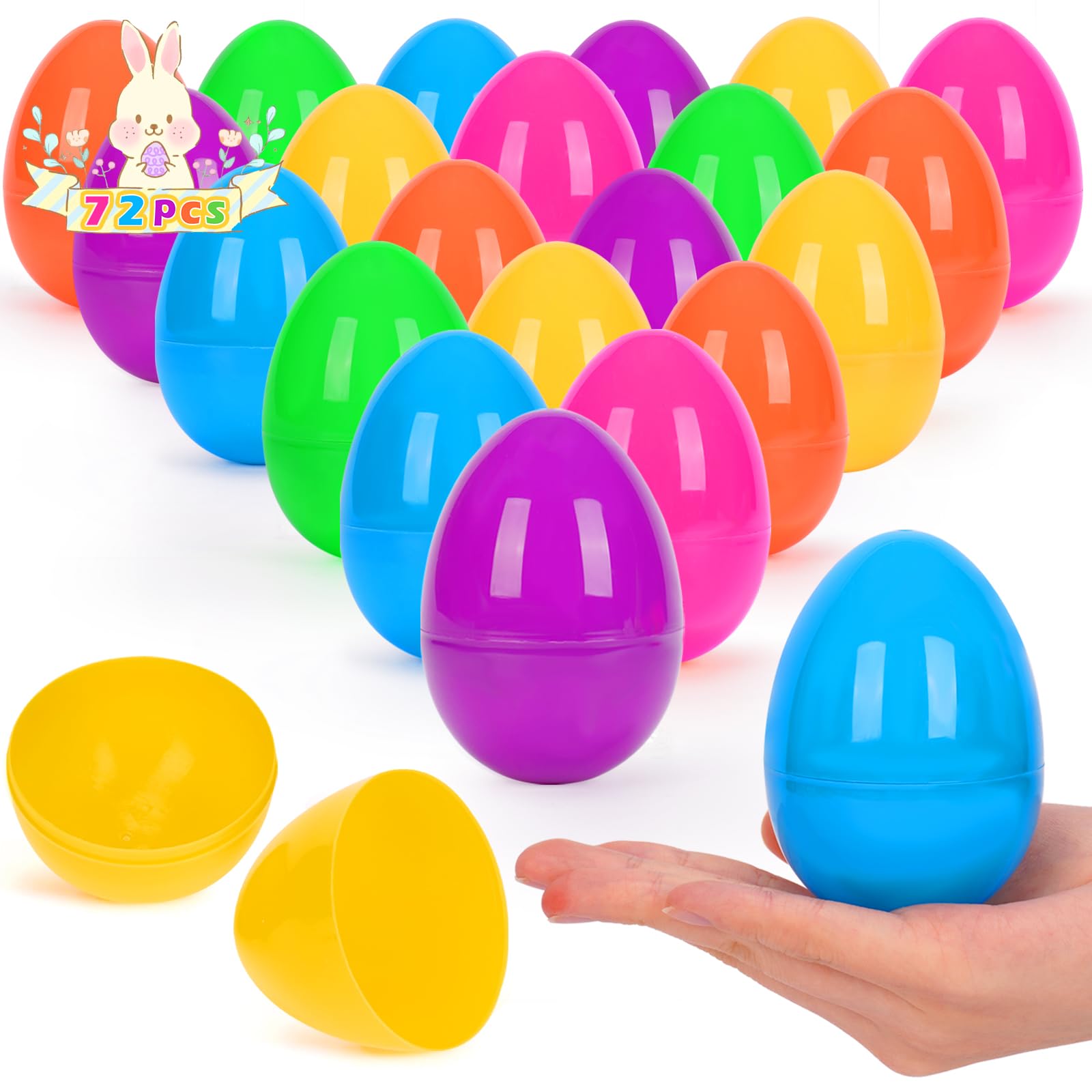 72 Pcs Plastic Easter Eggs - 3.15