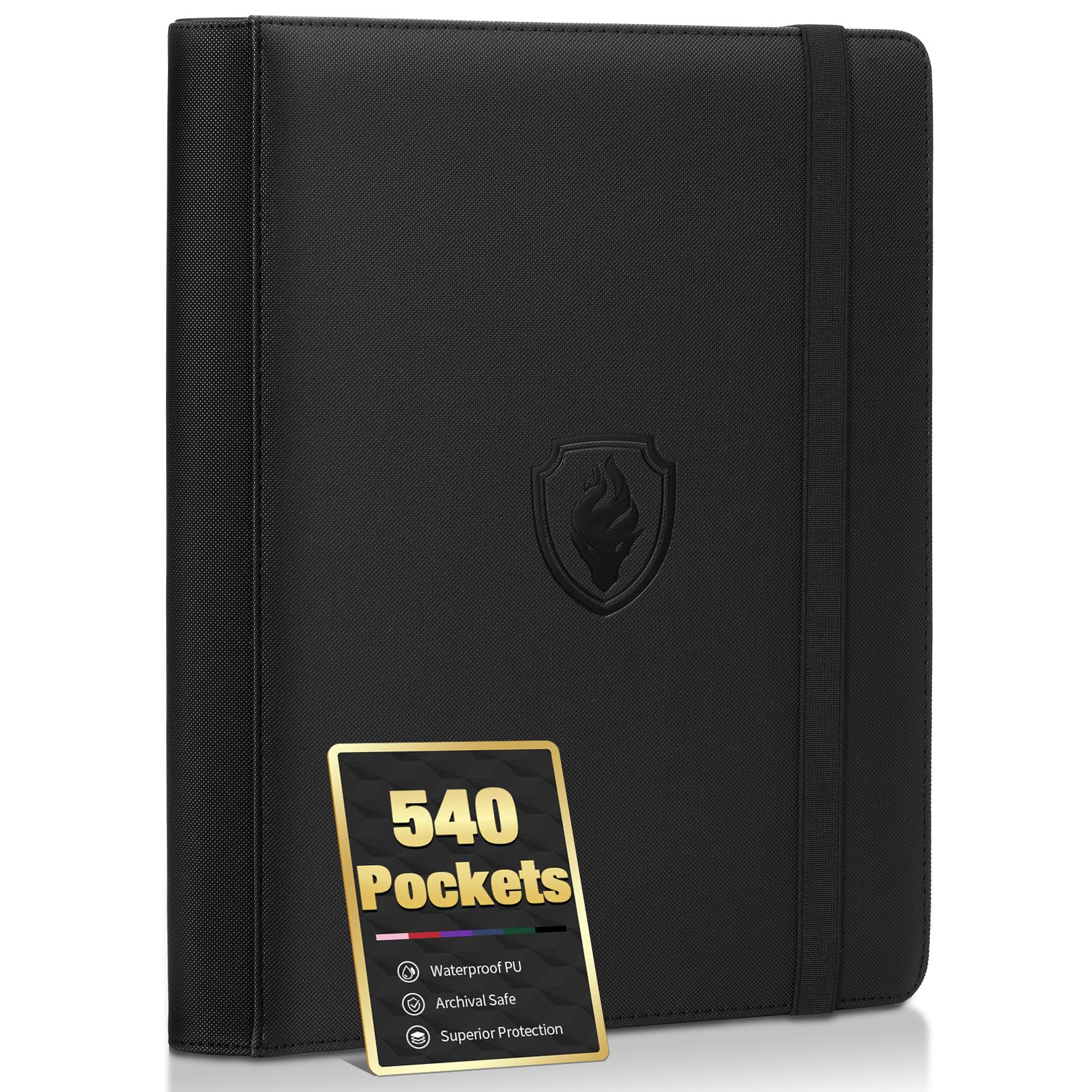 Premium 9-Pocket Trading Card Binder - Holds 540 Cards | Durable PU Leather Cover | Organizer for YuGiOh, MTG, Pokemon, Sports Cards | Perfect for Collectors, Tournaments & Game Nights (Black)