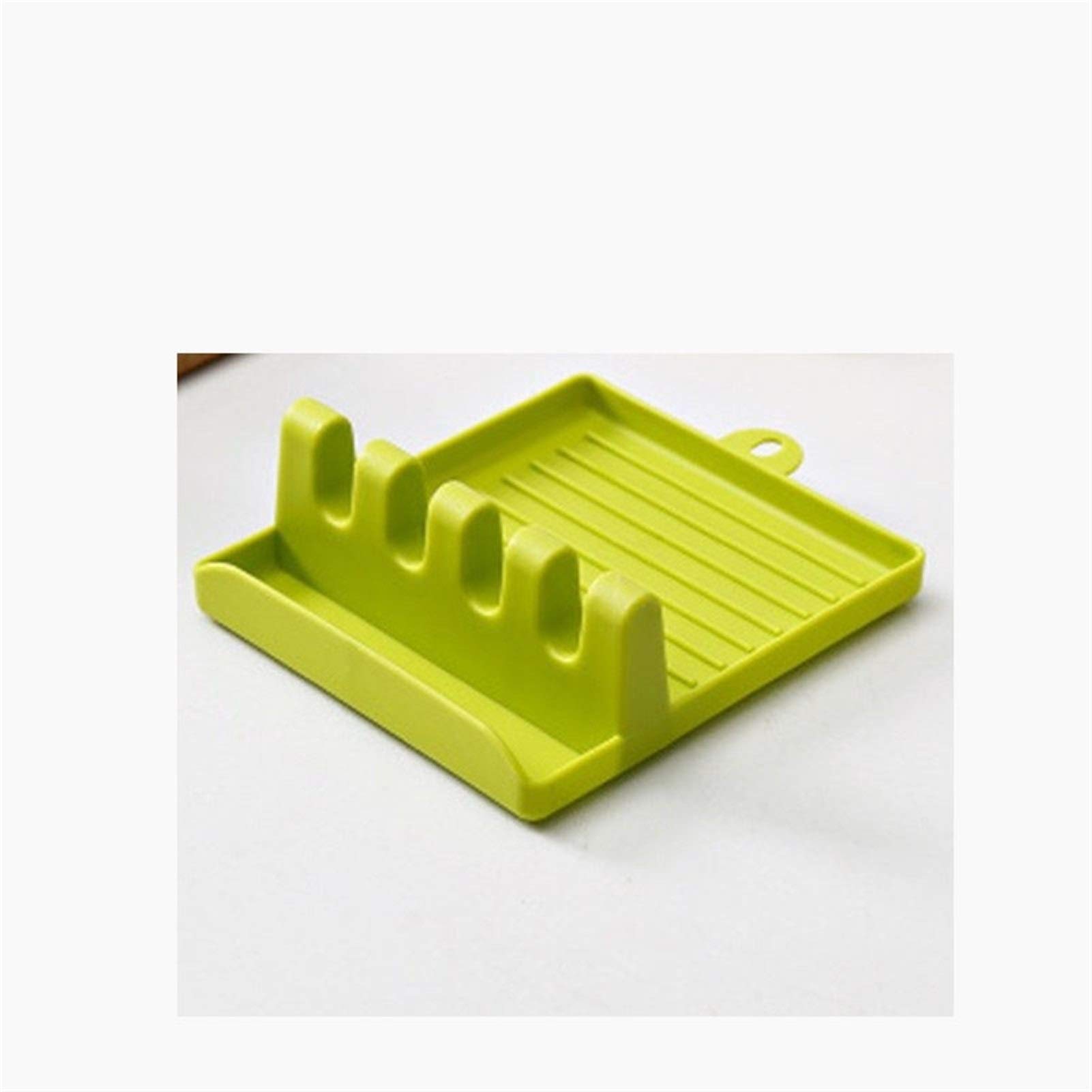 JSBHS Multifunctional Kitchen Utensil Organizer - Ladle Spoon Rest, Spatula Holder, Pot Lid Storage Rack - Green - Perfect for Countertop & Drawer Organization in Small Kitchens