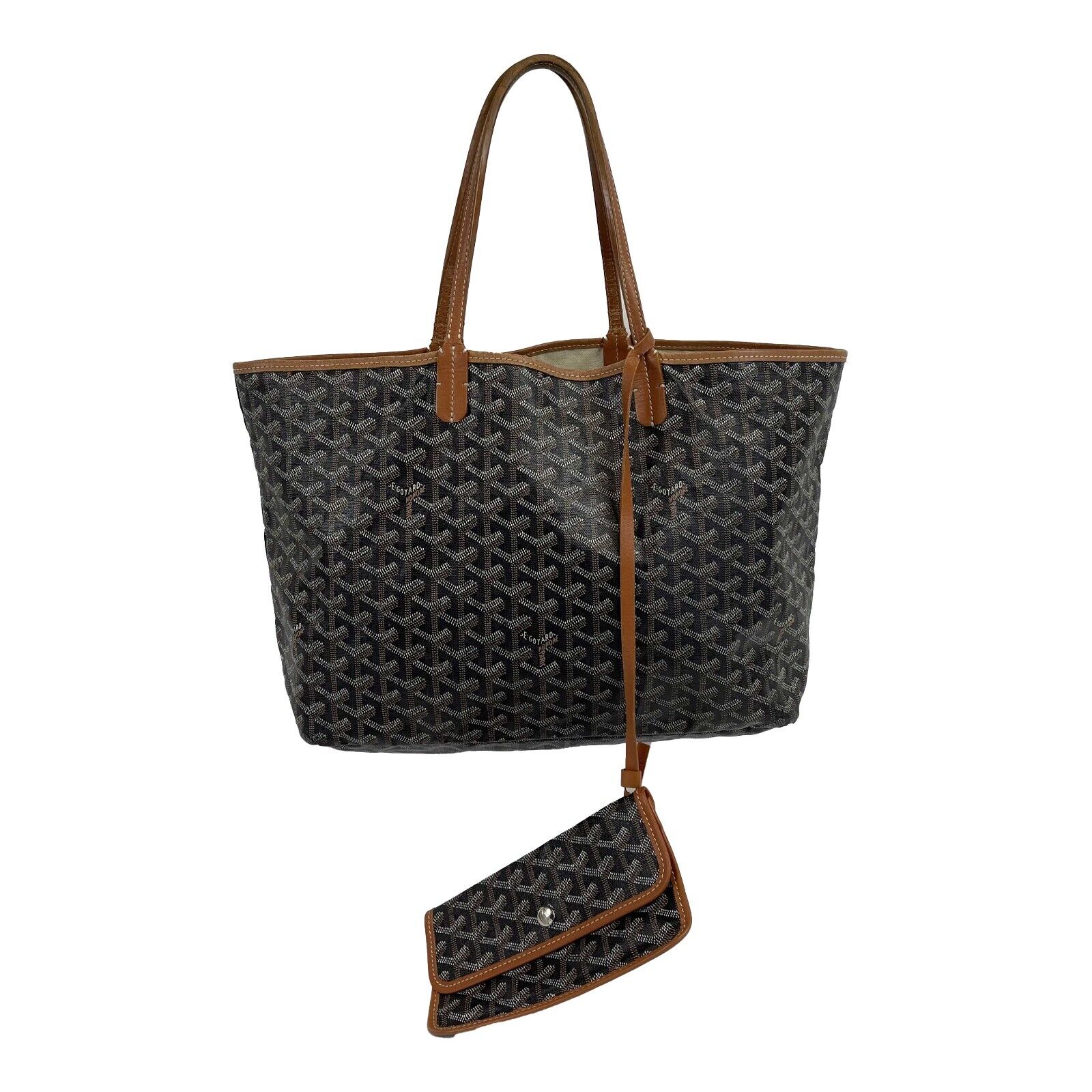 Goyard Goyardine Saint Louis PM Tote Bag in Brown with Detachable Pouch - Stylish & Spacious Handbag for Work, Travel, and Everyday Use