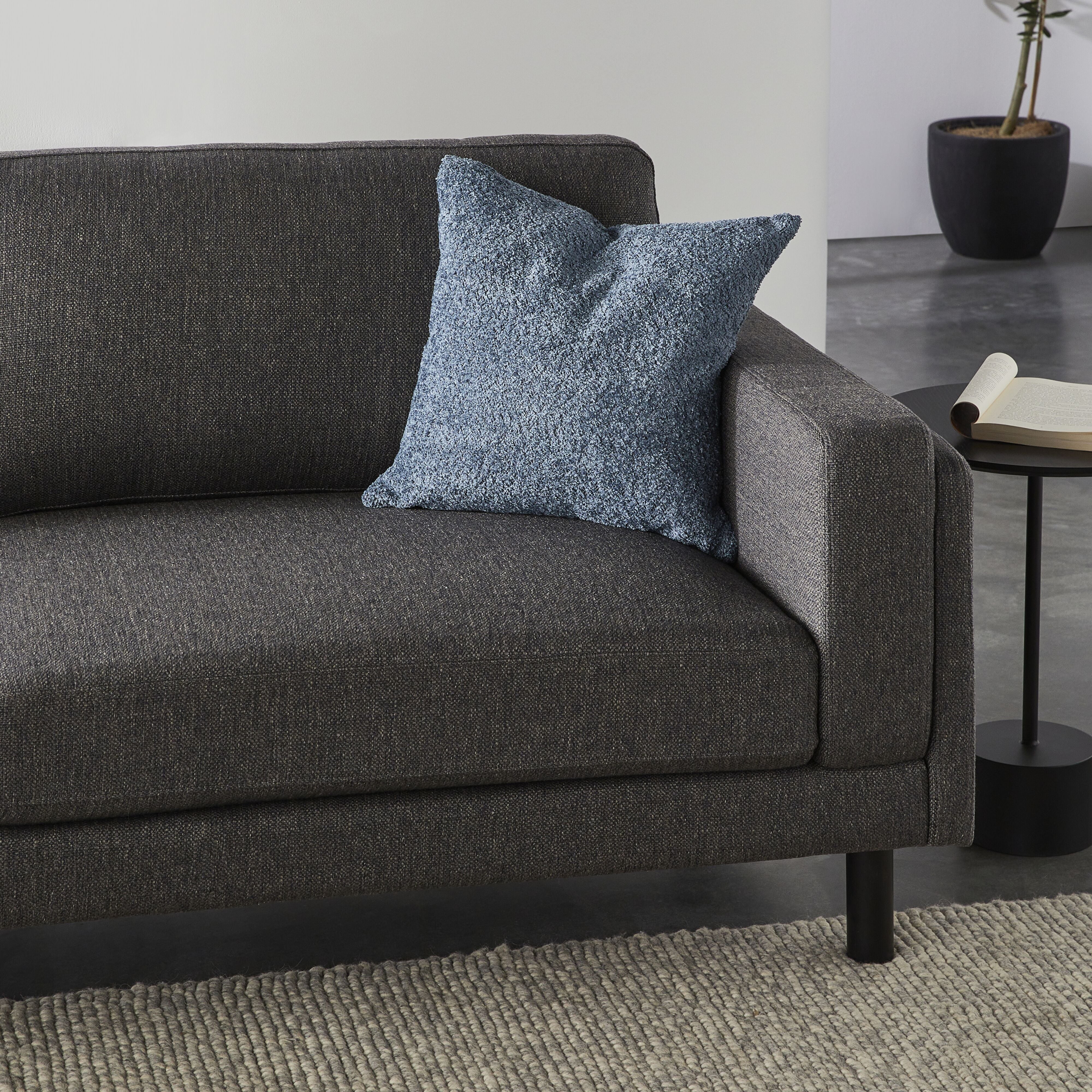 Byron Boucle Throw Pillow Cover 18x18 Inches Storm Blue - Soft Decorative Cushion for Sofa, Bed, Chair - Home Decor Accent for Living Room & Bedroom