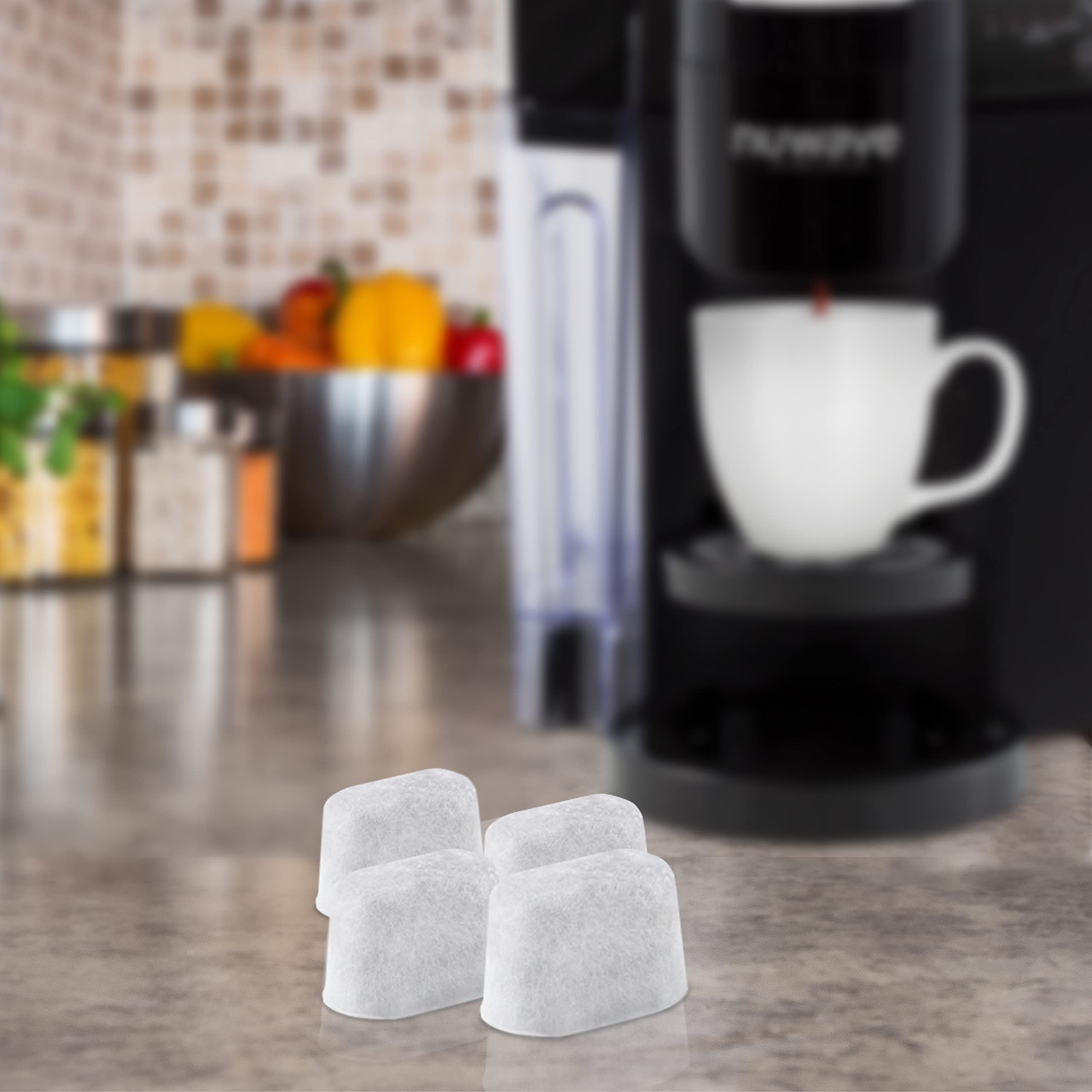 Nuwave 4-Piece Charcoal Filter Replacement Set for 3-in-1 BruHub Coffee Maker - Compatible with All NuWave BruHub Models - Perfect for Home, Office & RV Coffee Brewing